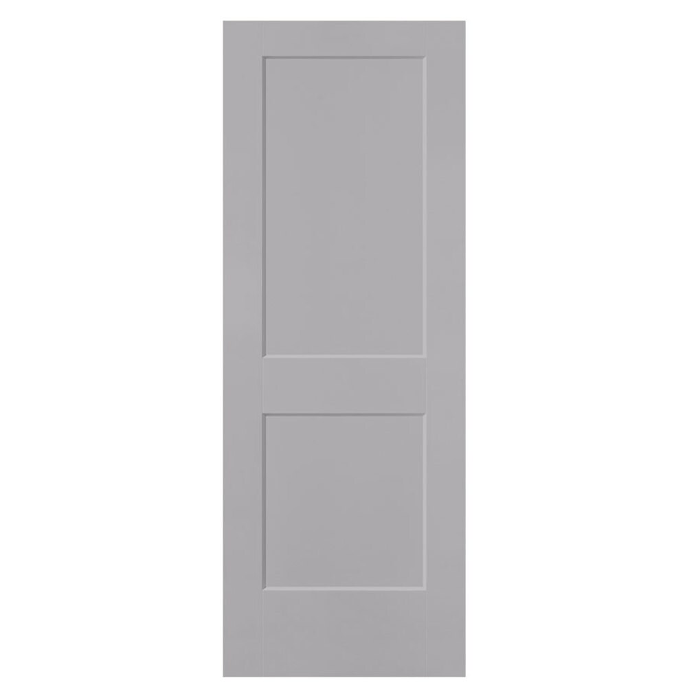Masonite 826393 Logan 24-in x 80-in Driftwood 2-panel square Smooth Hollow core Prefinished Molded composite Slab Door