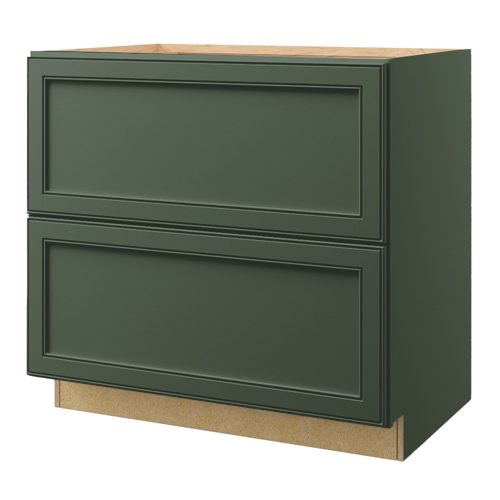 allen + roth Heathrow 36-in W x 34.5-in H x 24-in D Sage 2-Drawer Base Fully Assembled Cabinet (Recessed Panel Style)