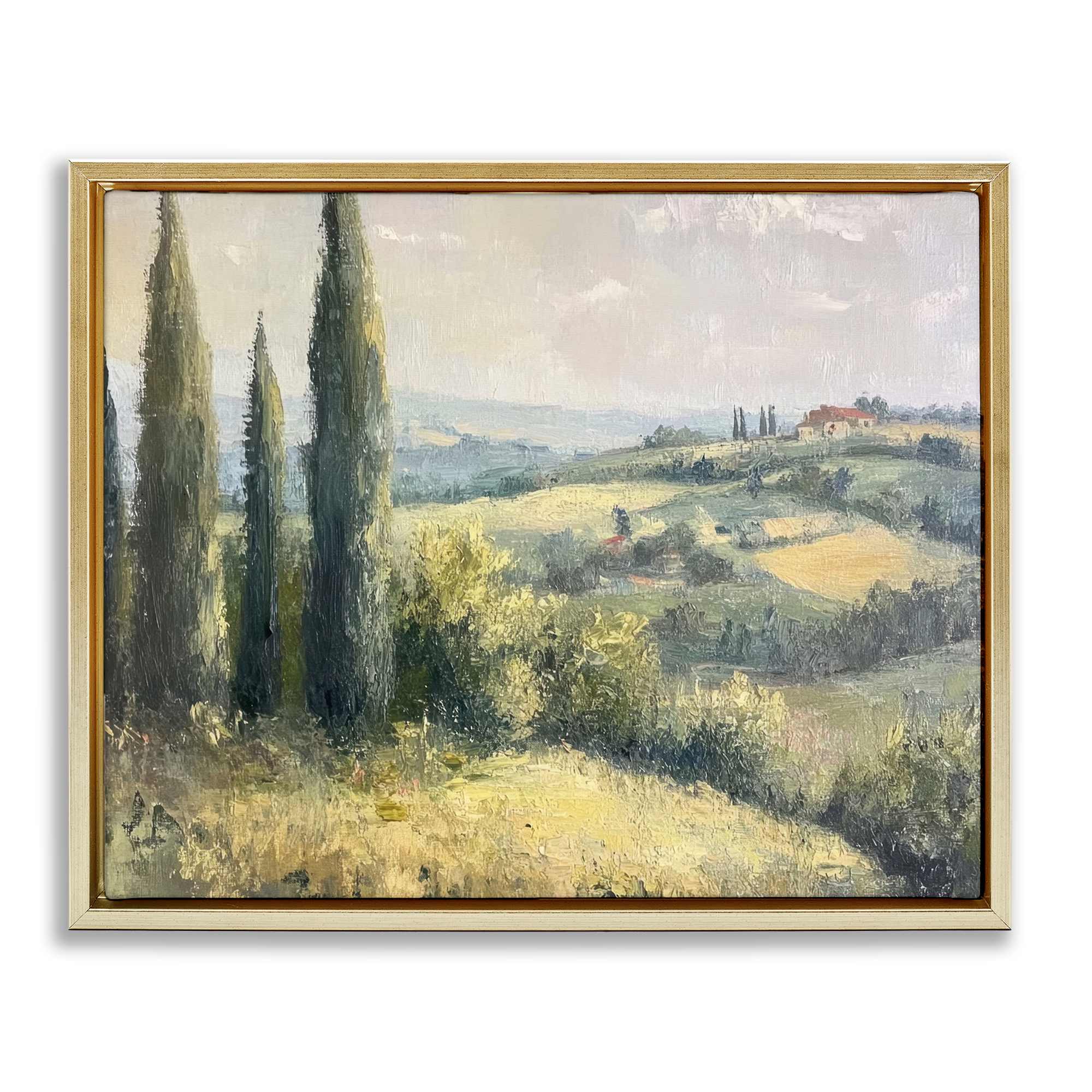 Stupell Industries BT-806-FFG-24X30 Rolling Hills Country View Floating Frame design by Petal Prints Design