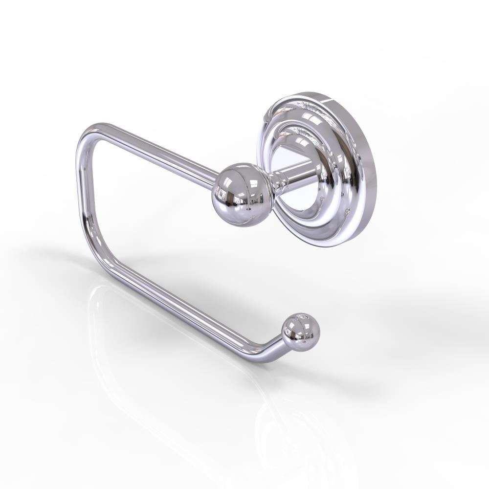 Allied Brass QN-24E-PC Que New Polished chrome Wall mount Single post Toilet Paper Holder 1 -Rolls with Storage
