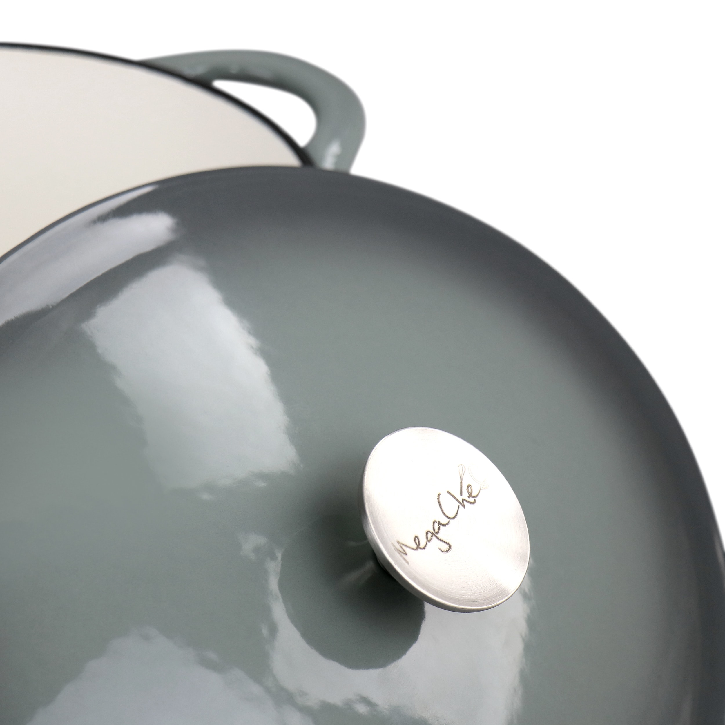 Gray 7-Quart Oval Enameled Cast Iron Casserole Dish