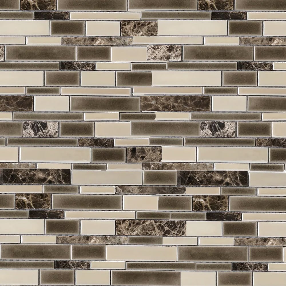 Elida Ceramica Crackled Linear Silk 12-in x 12-in Glazed Porcelain Marble Linear Mosaic Wall Tile