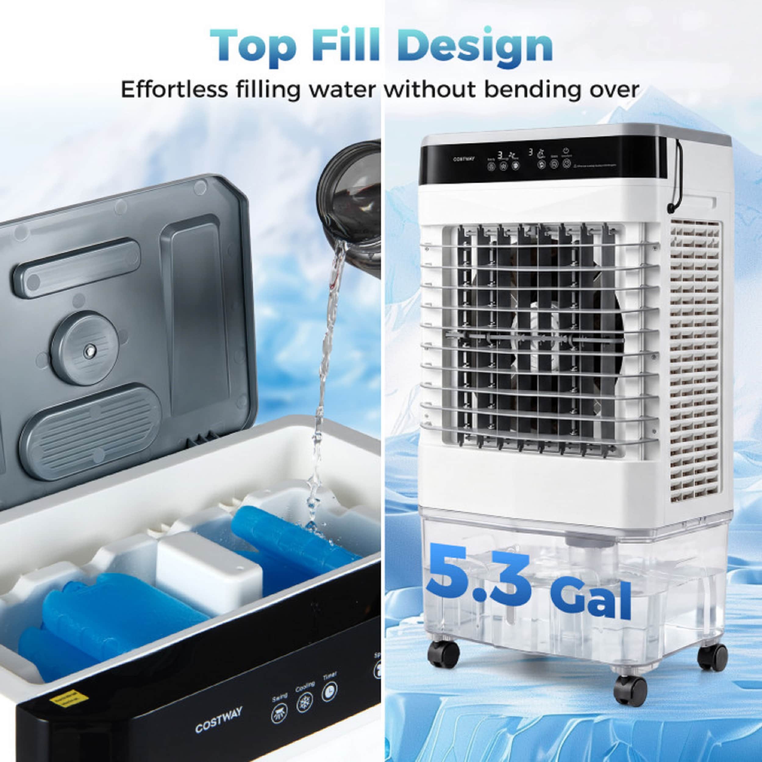 GZMR 256-CFM 3-Speed Indoor Portable Evaporative Cooler for 250-sq