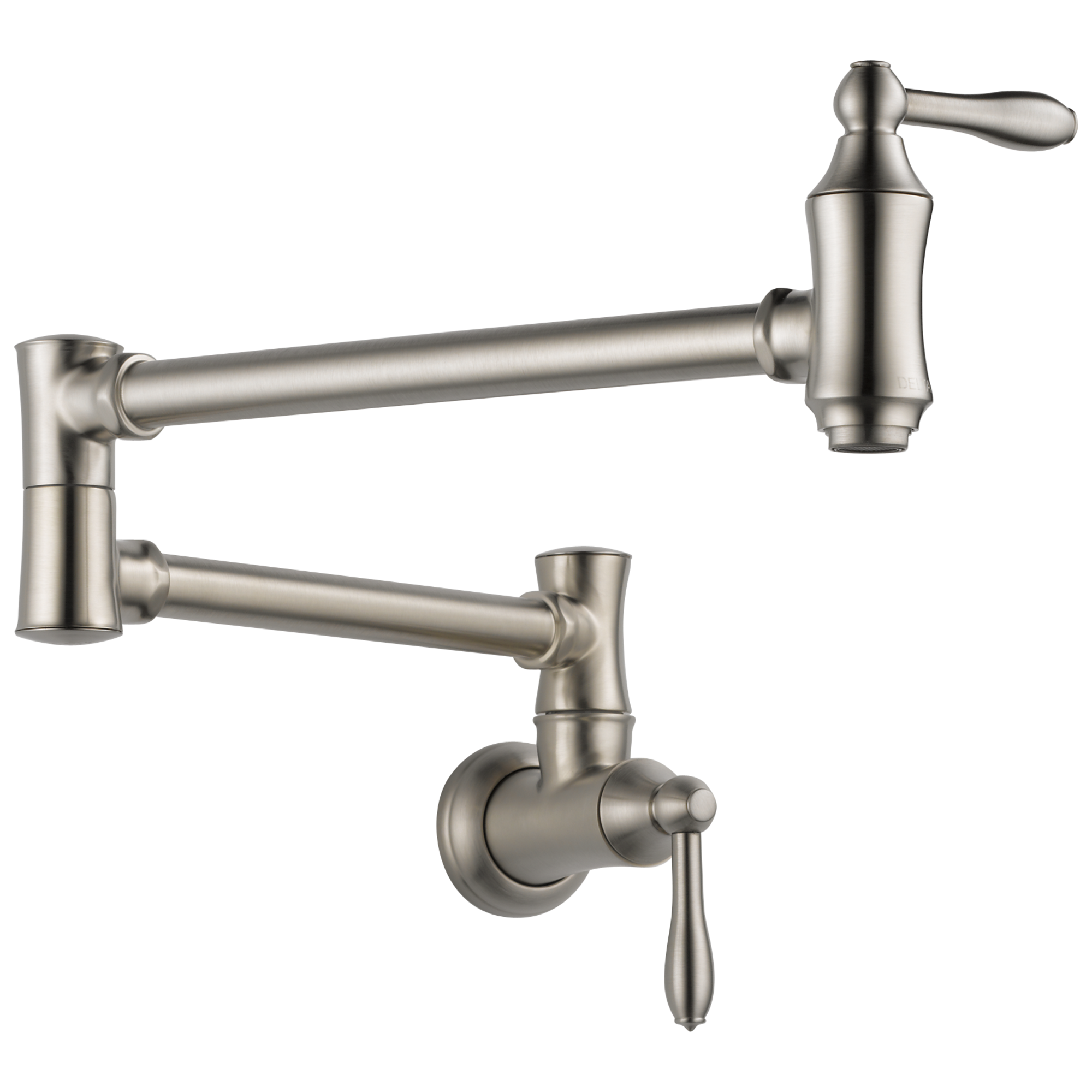 Stainless Double Handle Wall-mount Pot Filler Kitchen Faucet | - Delta 1177LF-SS