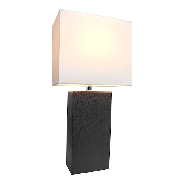 Elegant Designs 21-in Black Table Lamp with Fabric Shade in the Table ...