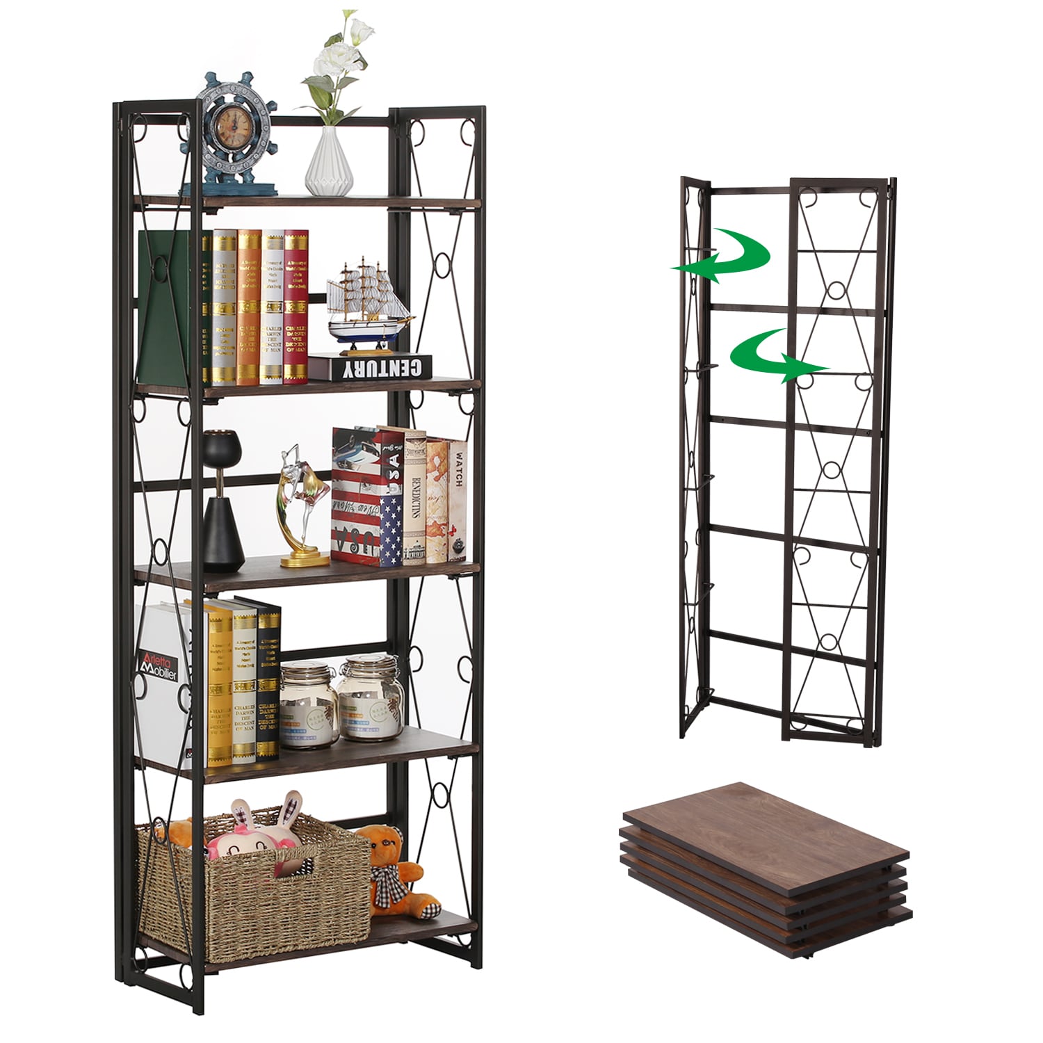 Vecelo LOE-XJM-B01-BRN bookcases - View #5