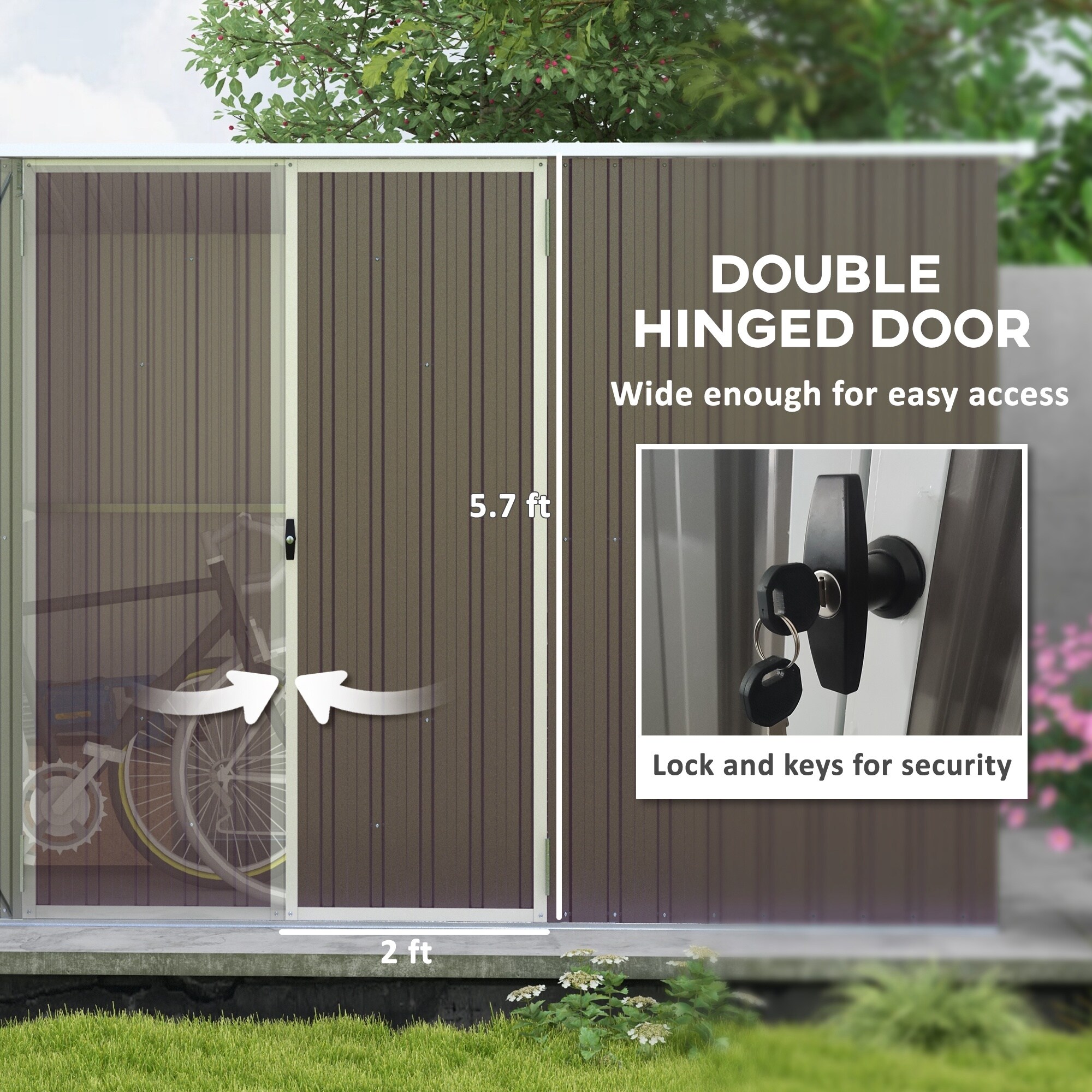 Outsunny 845-680V01LG Metal-Storage-Buildings-Sheds - View #5