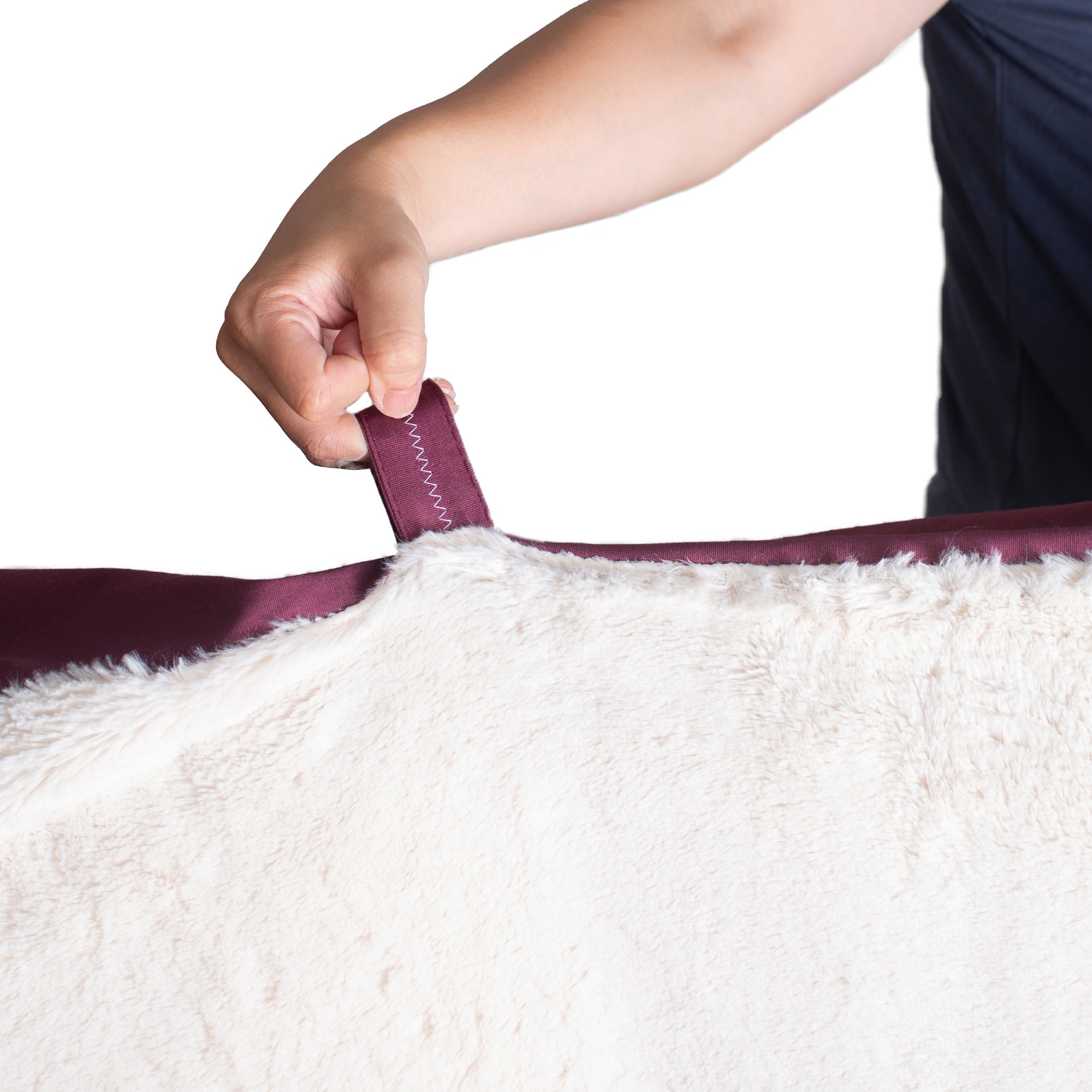 Large Ivory and Burgundy Waterproof Pet Bed Mat