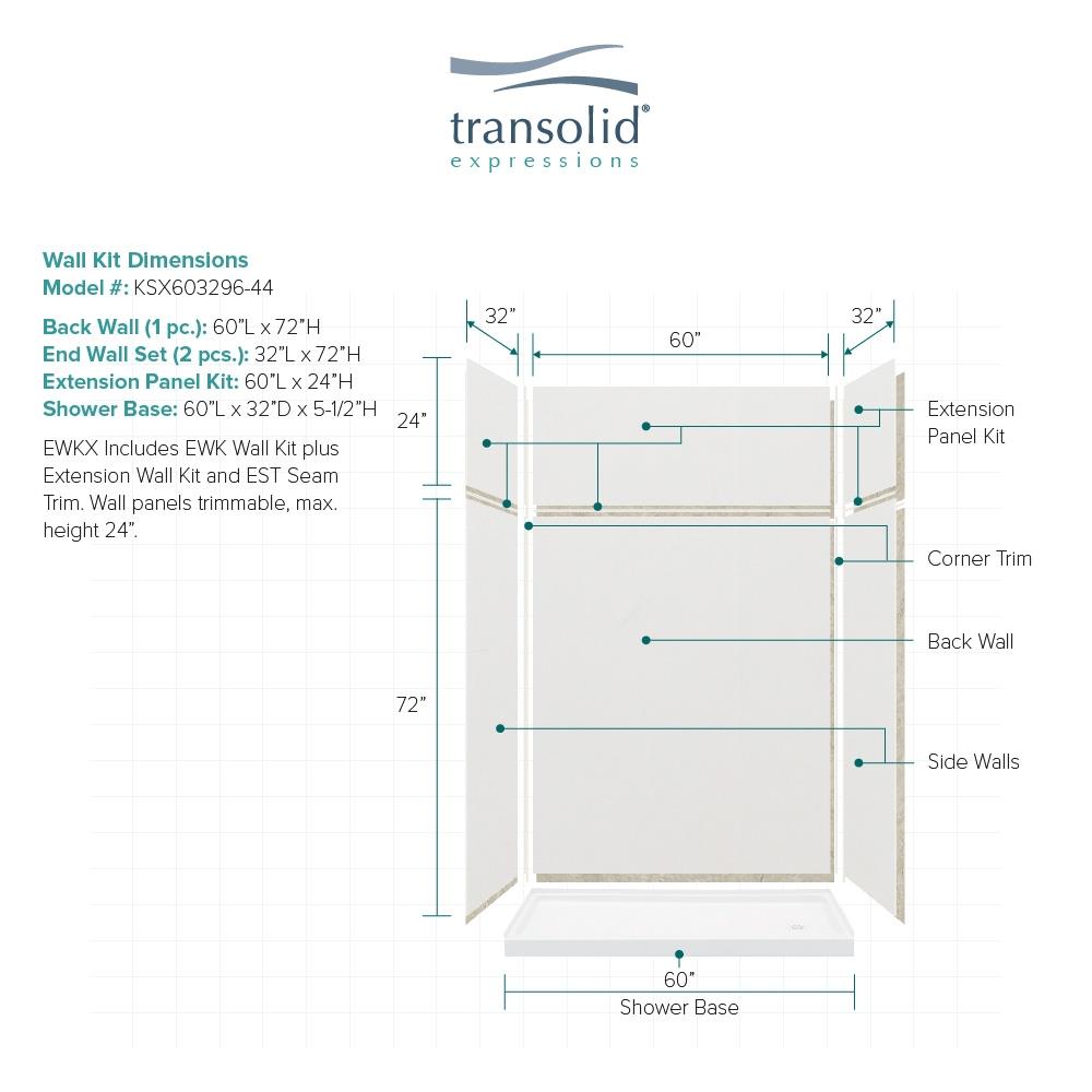 Transolid KSX603296-44 Alcove-Shower-Kit - View #4