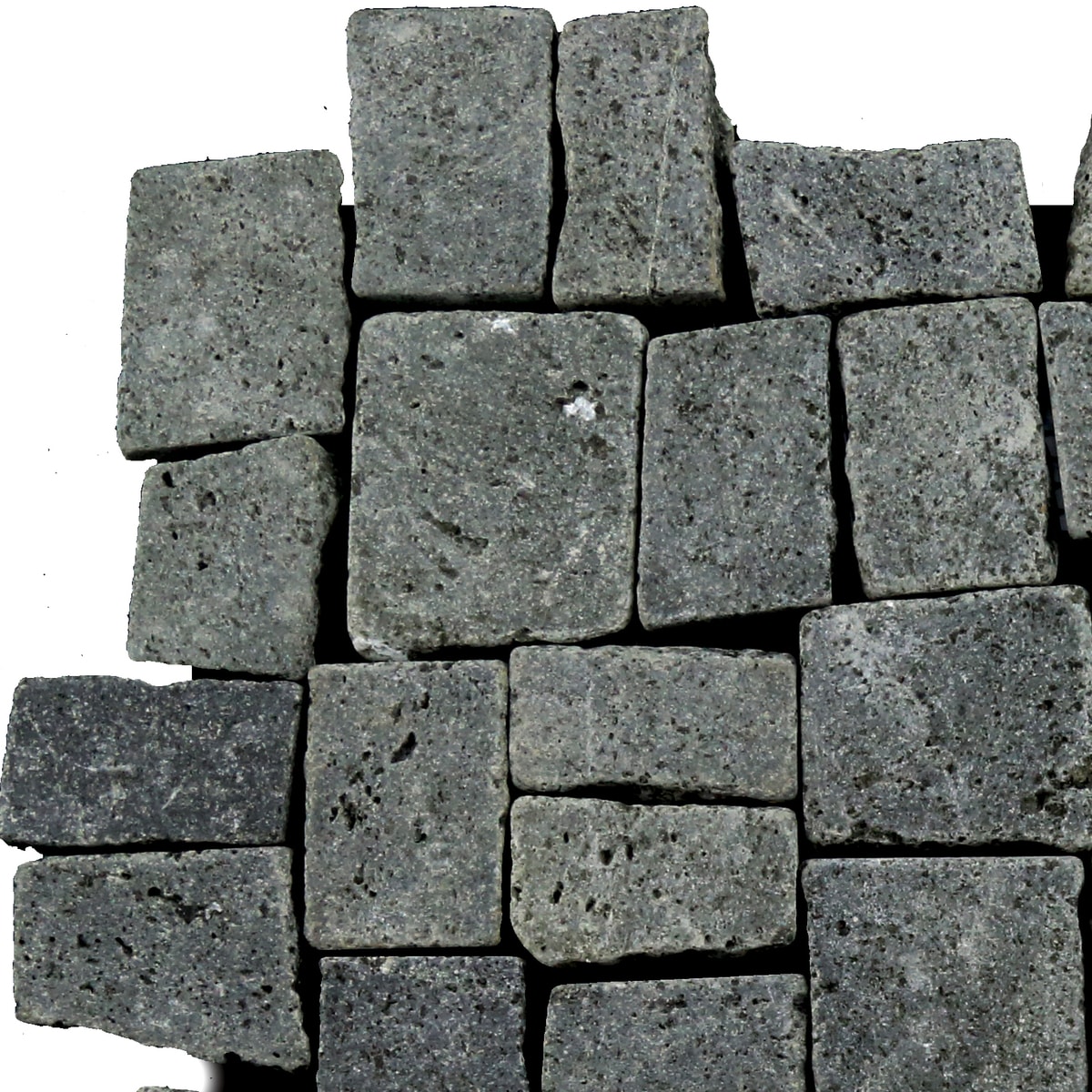 Tile Connection SC5X7XQ3RBK (Sample) Block Mosaic Black 4-in x 6-in Tumbled Slate Basketweave Thinset Mortar Tile