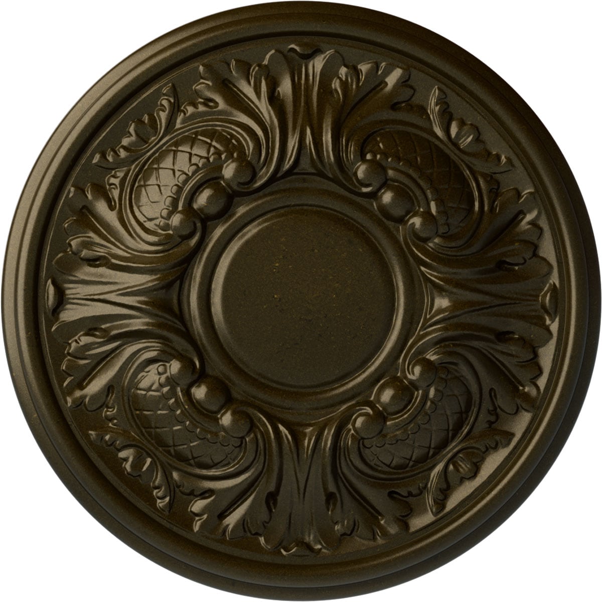 Ekena Millwork CM11WAGGS Wakefield 11.75-in W x 11.75-in L Painted Green Gold Polyurethane Whole Ceiling Medallion