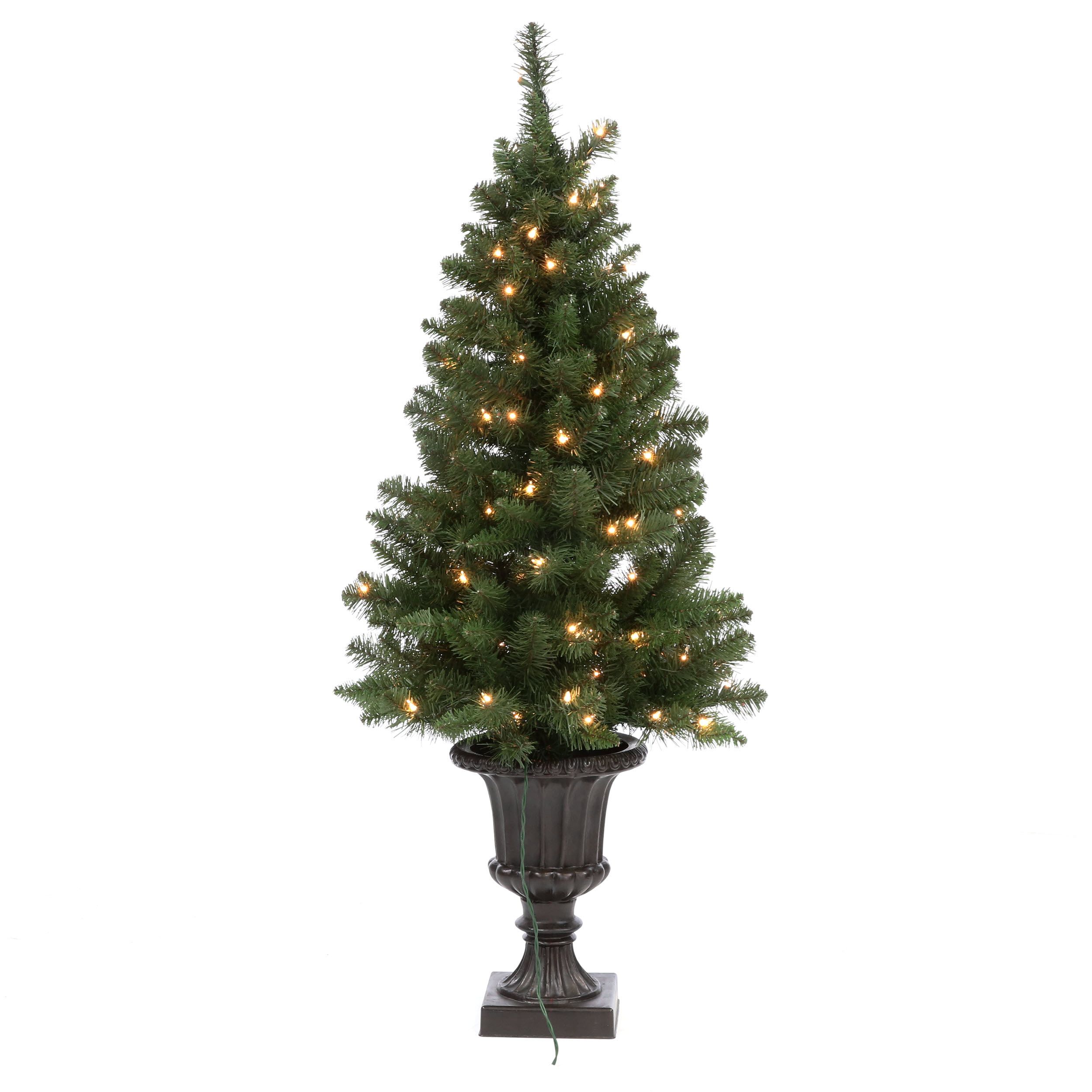 Holiday Living 4-Ft Arctic Pine Pre-Lit Slim Artificial Christmas Tree 100 Constant White Clear Incandescent Lights In The Artificial Christmas Trees Department At Lowes.com