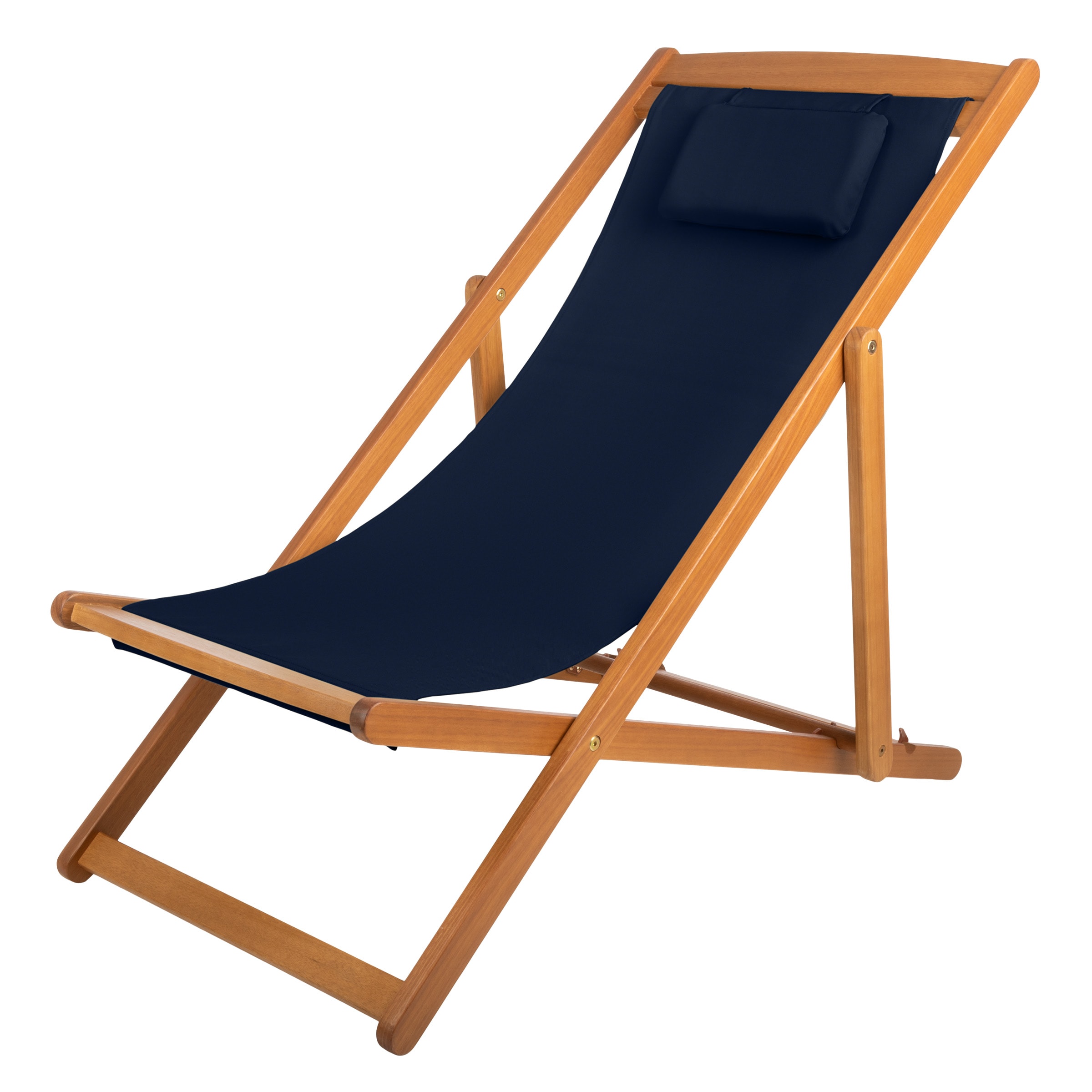 Lavish Home  Beach Lounge Chair - Adjustable Reclining Sling Chair (Blue)