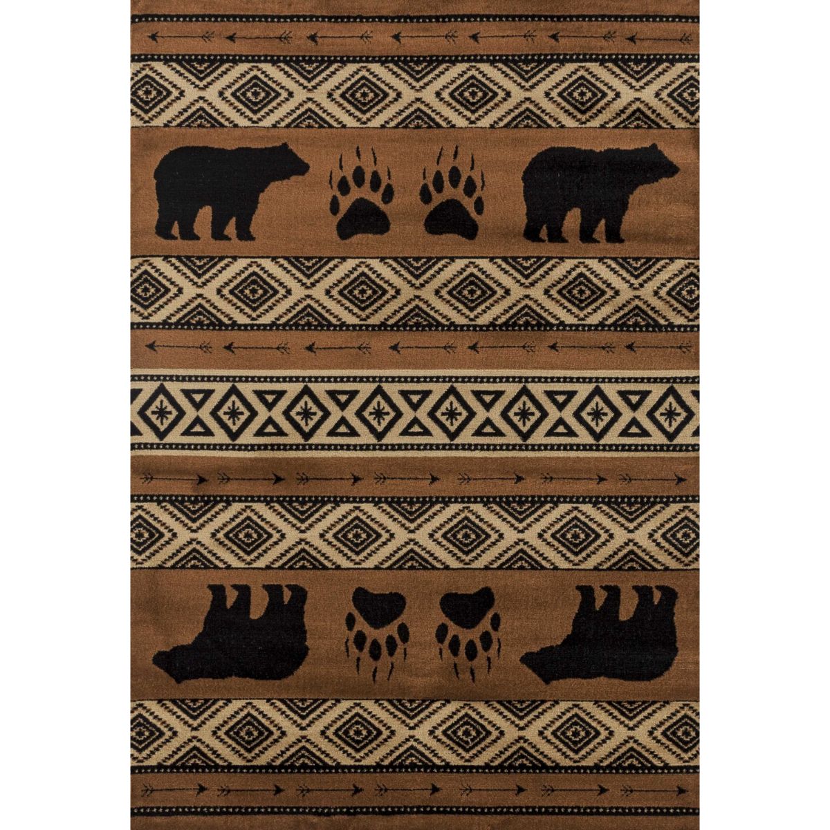 HomeRoots 371898 Jordan 5 x 7 Brown Indoor Animal Print Lodge Area Rug