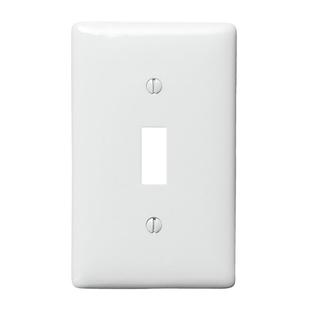 Hubbell NPJJ1WZ 1 -Gang Jumbo Size White Nylon Indoor Toggle Wall Plate