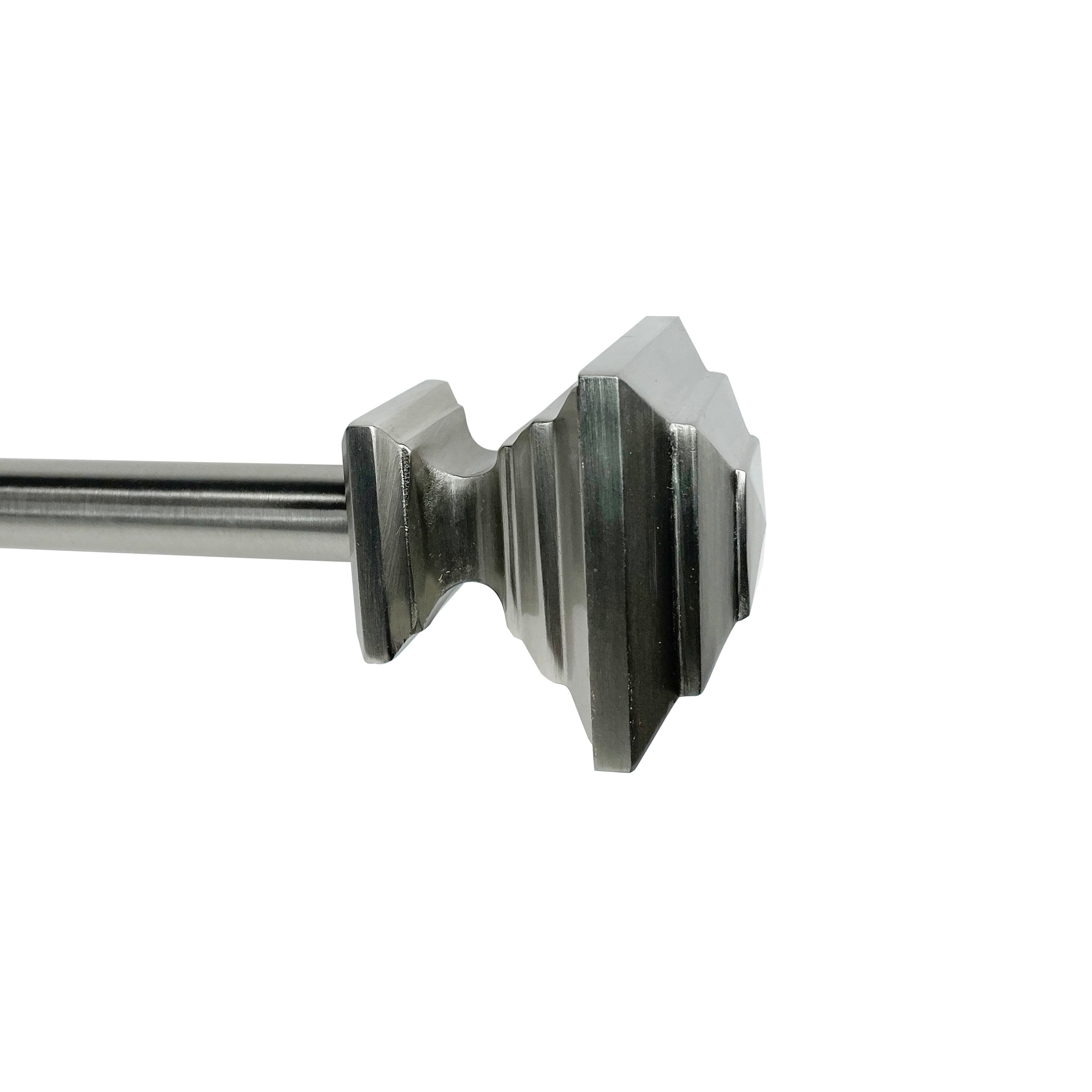 Versailles Home Fashions ID0730-903 30-in to 48-in Brushed Nickel Steel Single curtain rod with Finials