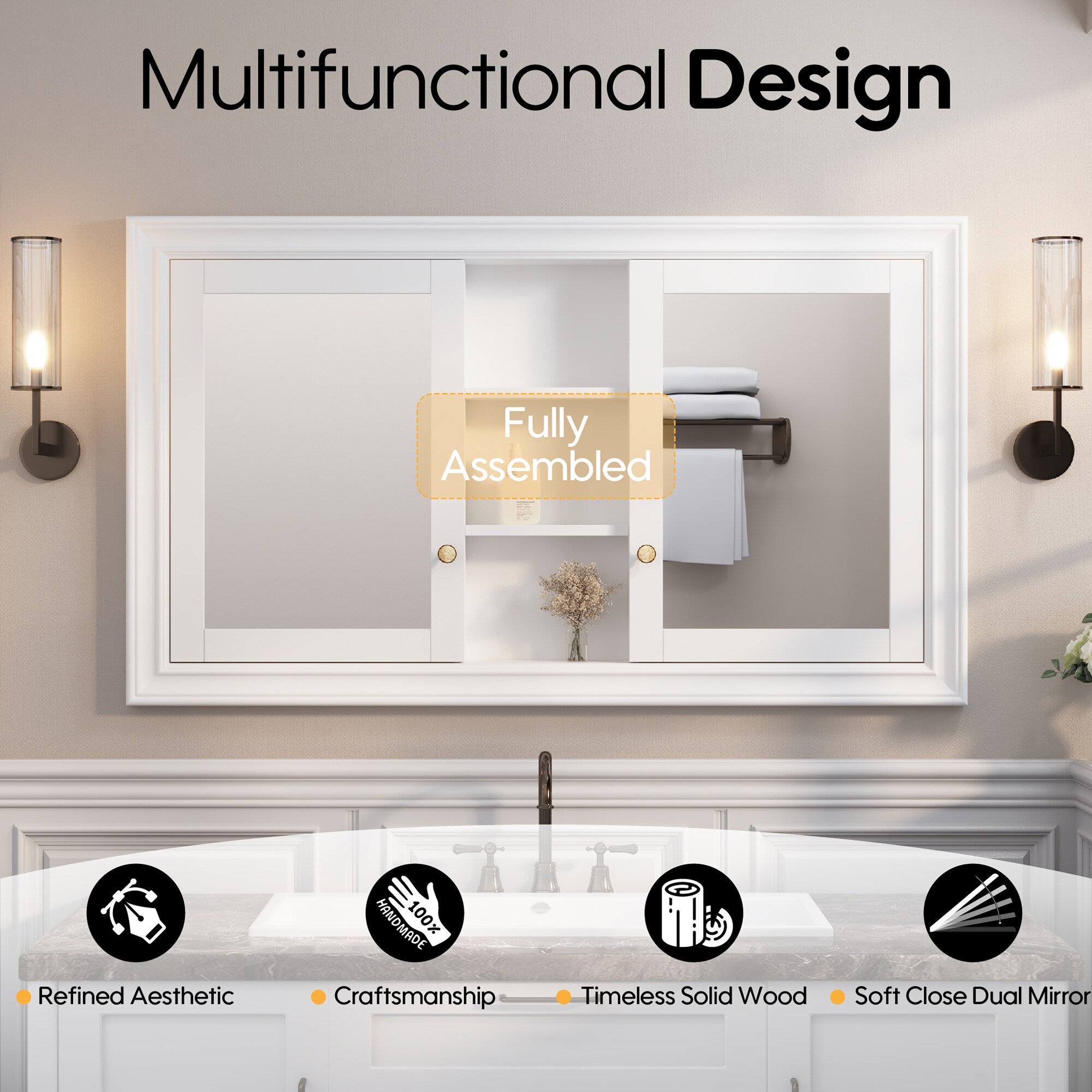 Forclover FMF5532-WT Bathroom-Medicine-Cabinets - View #4
