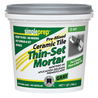 Custom Products CTTSGQT CUSTOM Simple Set Pre-Mixed Gray Thin-Set Mortar 1 qt