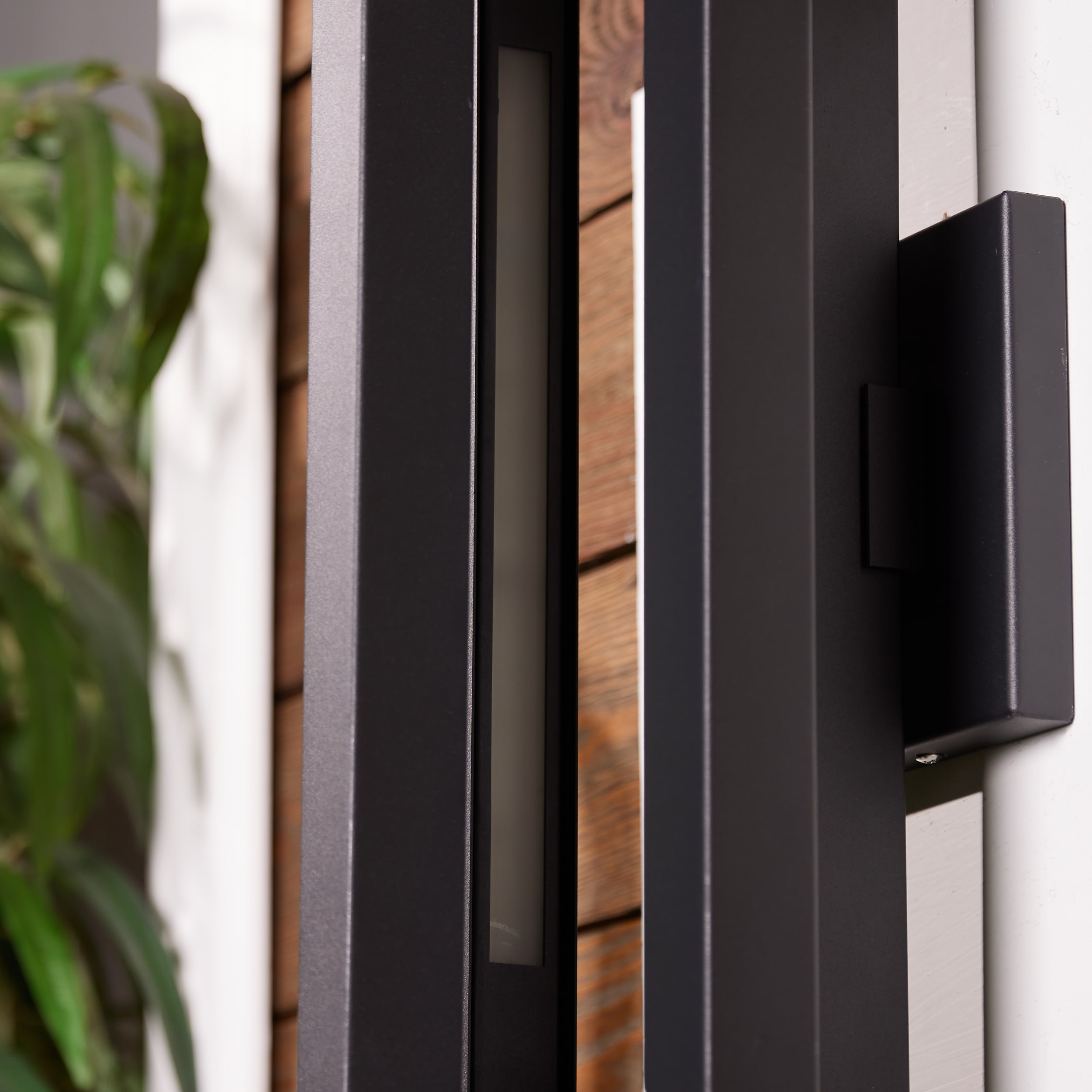 Modern Matte Black 18" LED Outdoor Wall Lantern
