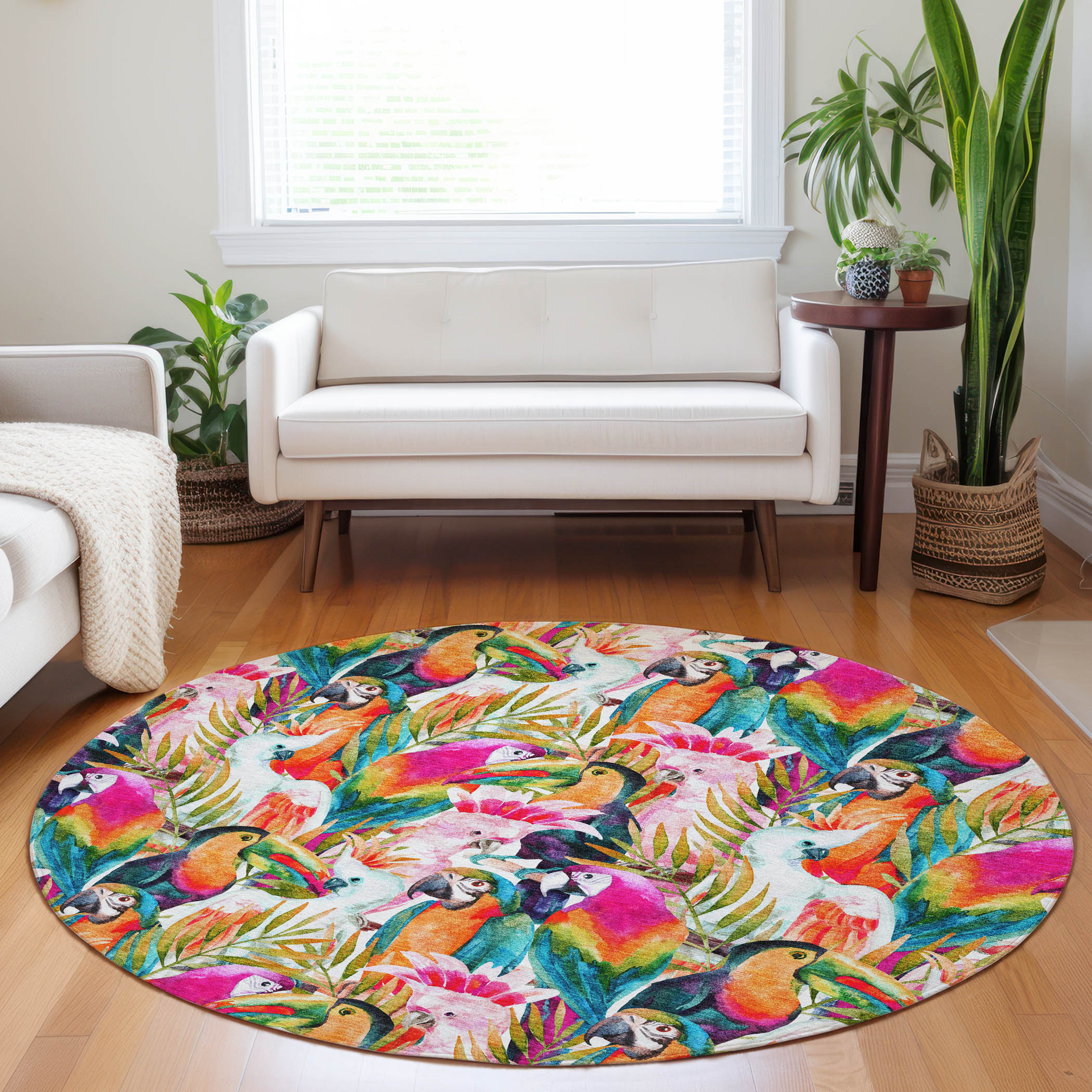 Addison Rugs AMF200MU8RO Mayfield AMF200MU 8 x 8 (ft) Loomed Polyester Multi Round Indoor Geometric Machine washable Area rug