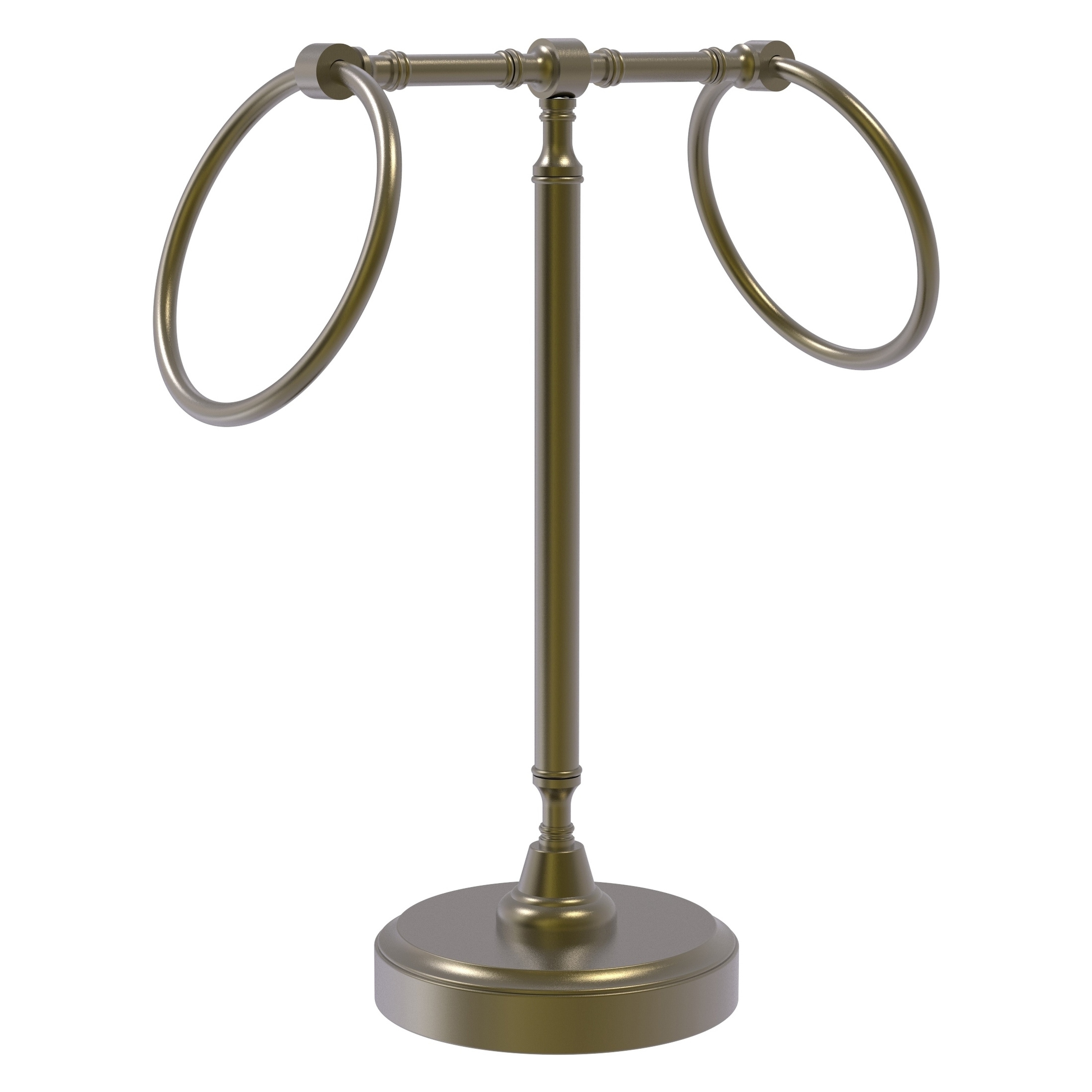 Allied Brass RWM-3-ABR Retro Wave Antique Brass Freestanding countertop Double Towel Ring