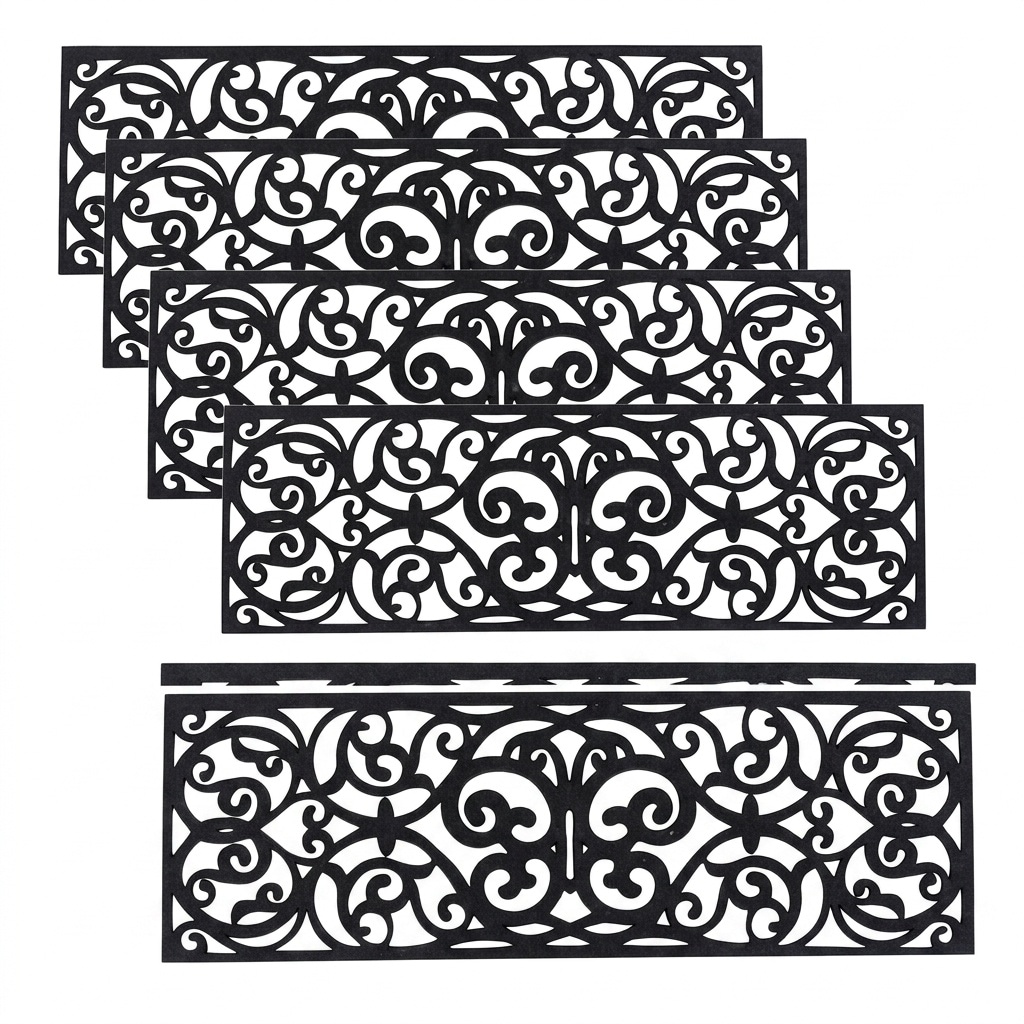 Aoibox - Rubber Stair Treads Set Butterfly Design Non Slip Outdoor Step Mat Heavy Duty Recycled ...