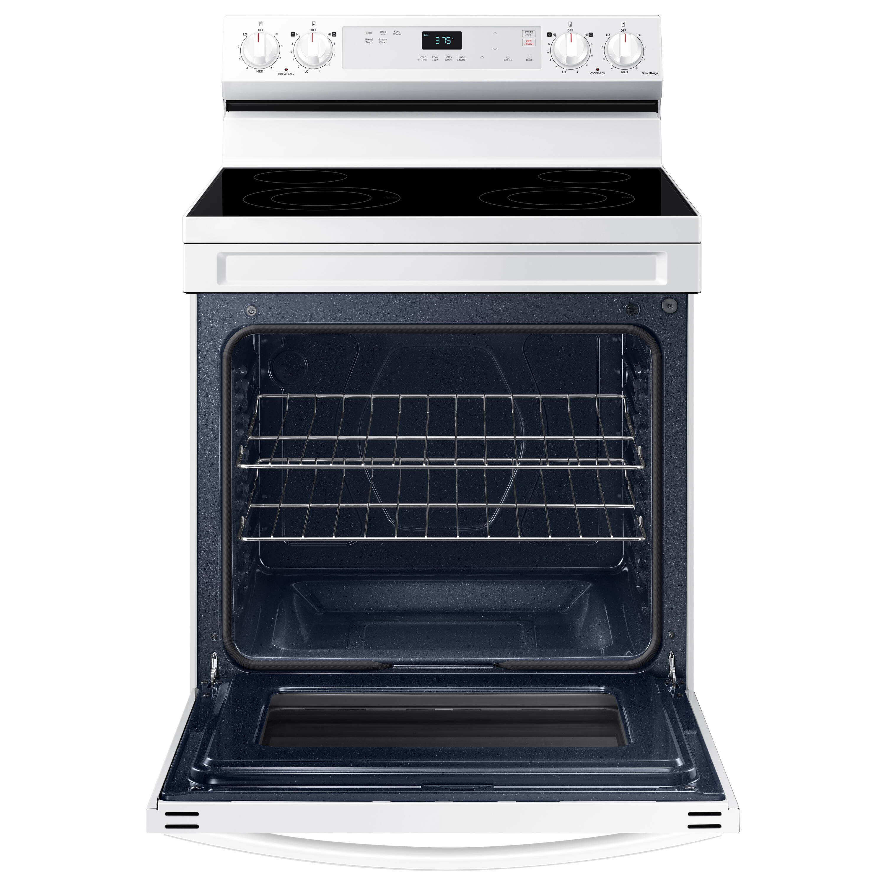 Samsung 30-in Glass Top 4 burners 6.3-cu ft Freestanding Electric Range ( White )
