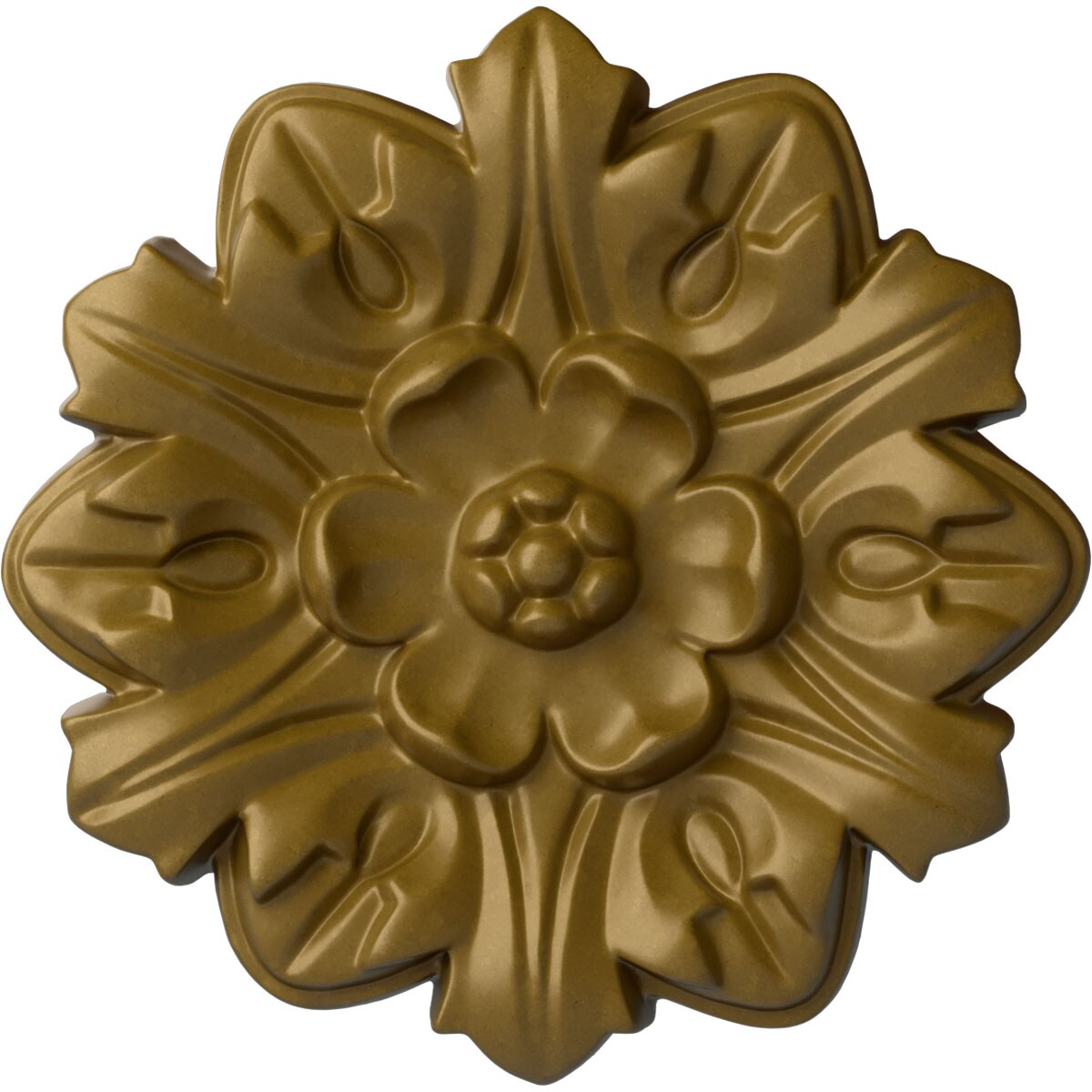 Ekena Millwork CM07EMGLS Emery Leaf 7.625-in W x 7.625-in L Gold Polyurethane Ceiling Medallion