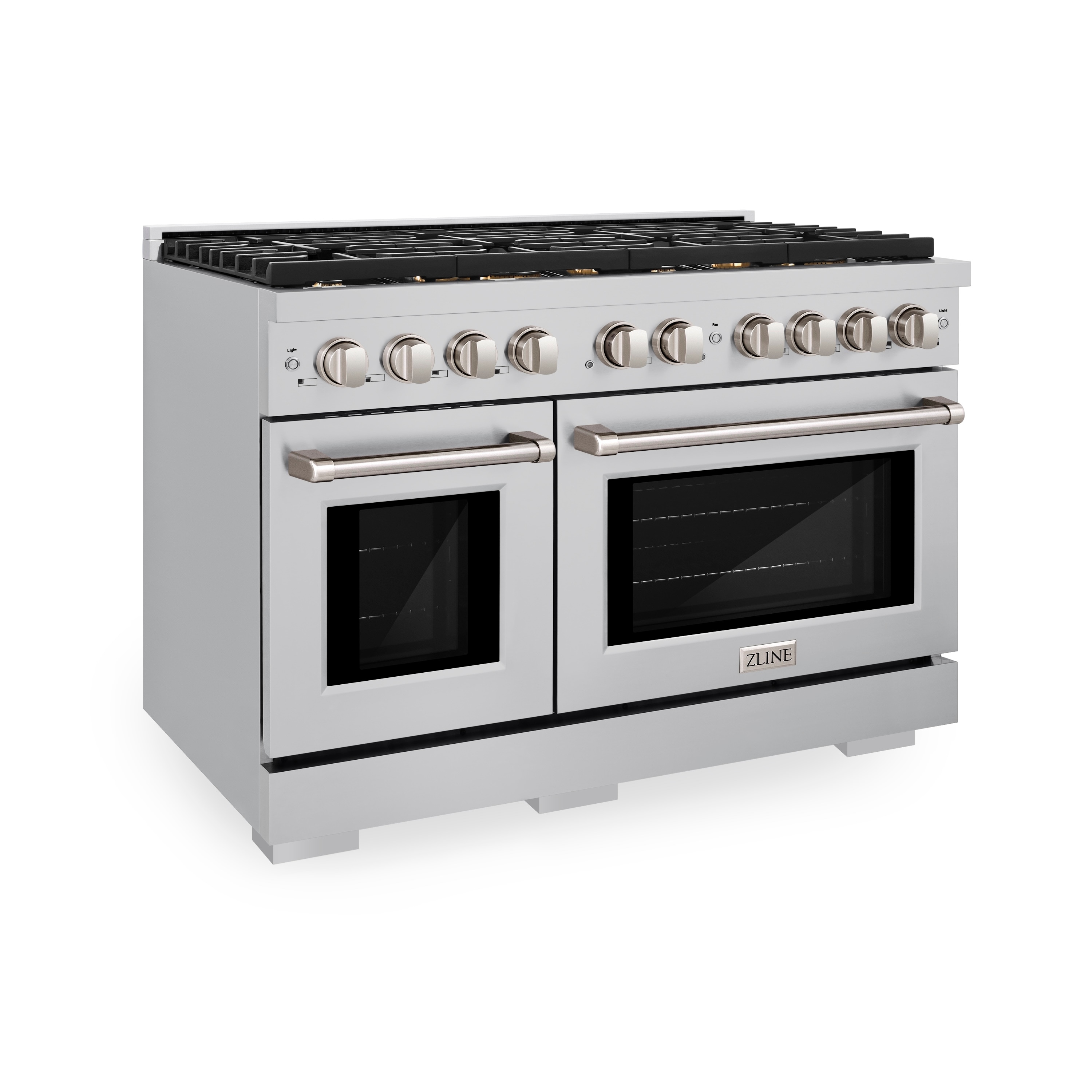 ZLINE KITCHEN & BATH SGR-BR-48 Paramount 48-in 8 burners 4.2-cu ft / 2.5-cu ft Convection Oven Freestanding Double Oven Gas Range ( Stainless Steel w/Brass Burners )