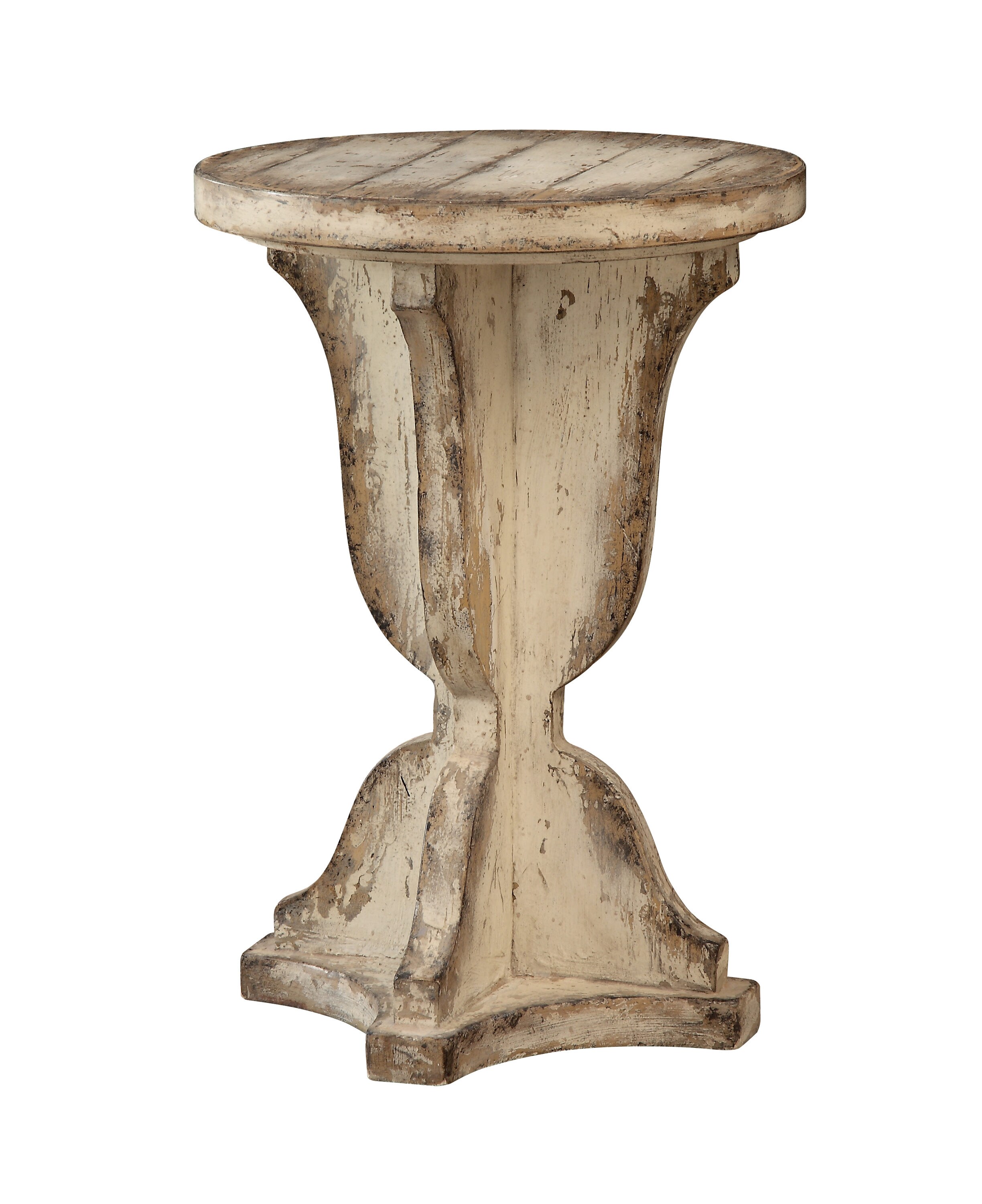 Coast to Coast Slipper Aged Cream Wood Round Modern End Table at Lowes.com