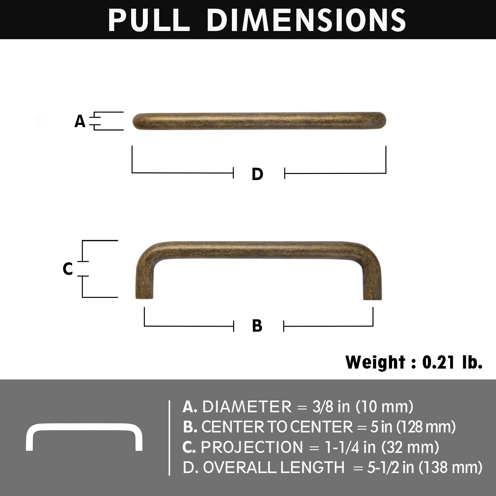 Miaokesen 7385GT-128-PLUS Cabinet-Pulls - View #2