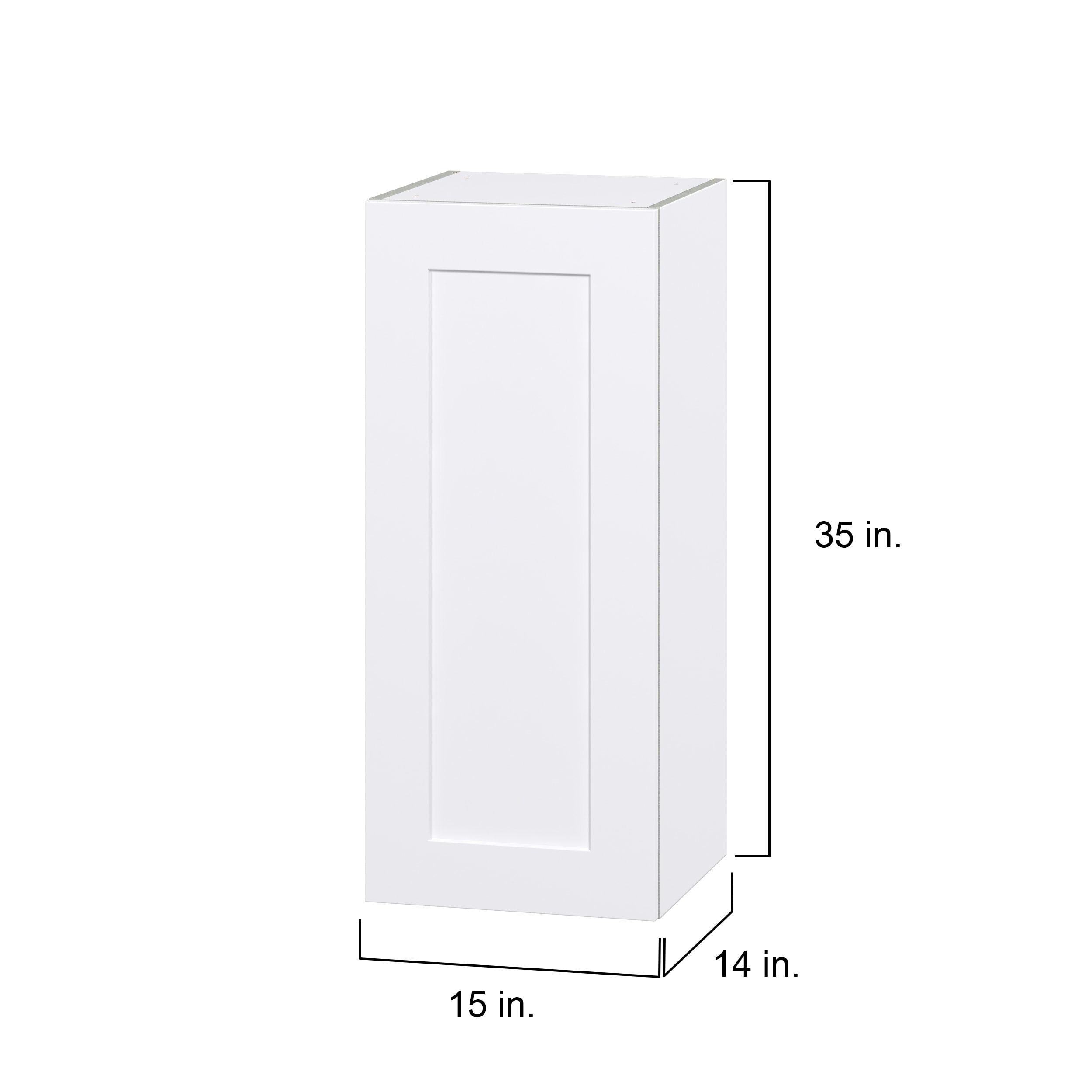 Hugo&Borg Jolie 15-in W x 35-in H x 14-in D Warm White Wall Fully Assembled Cabinet (Flat Panel Shaker Door Style)