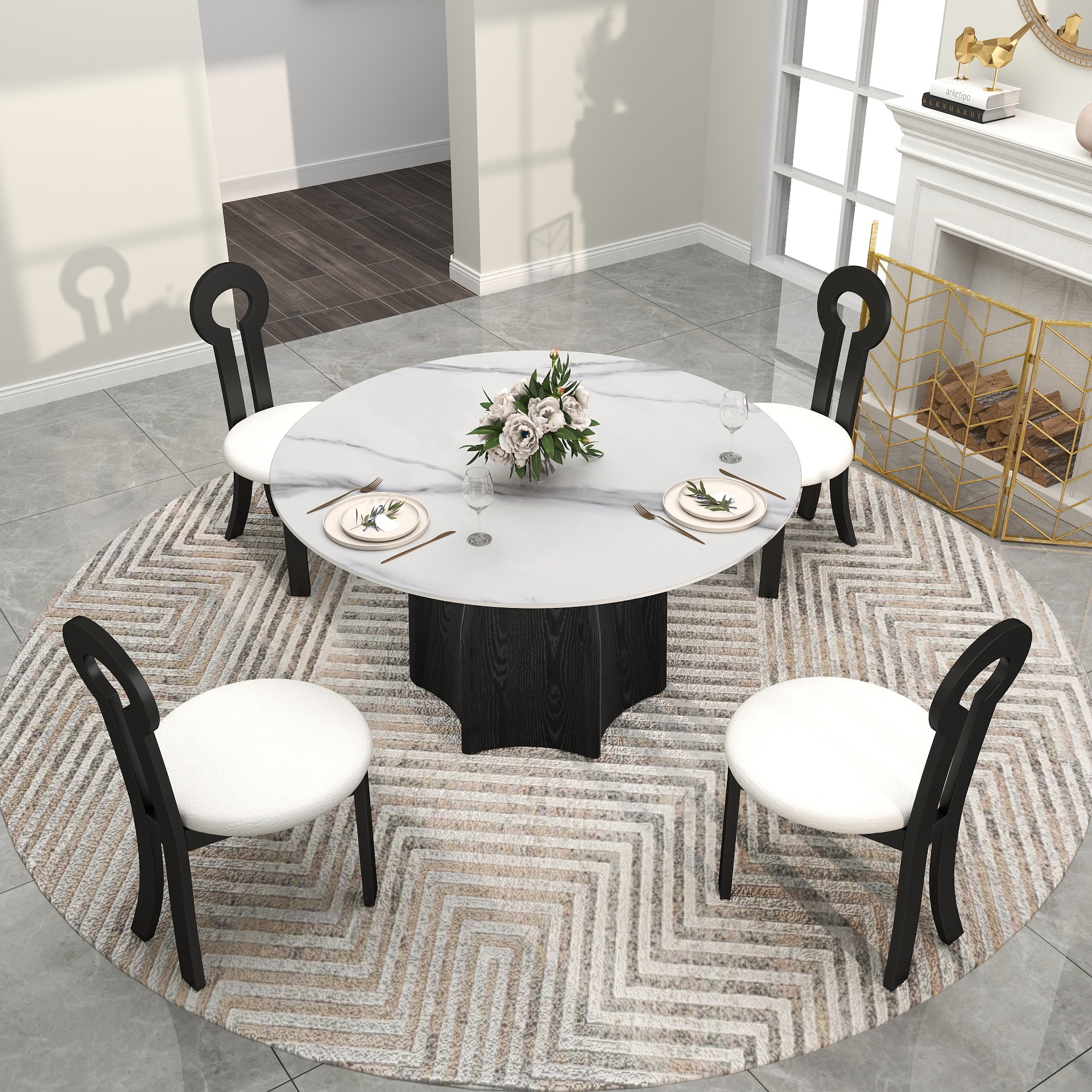 BuotiqHom DH-AT-135W-7B Dining-Tables - View #2