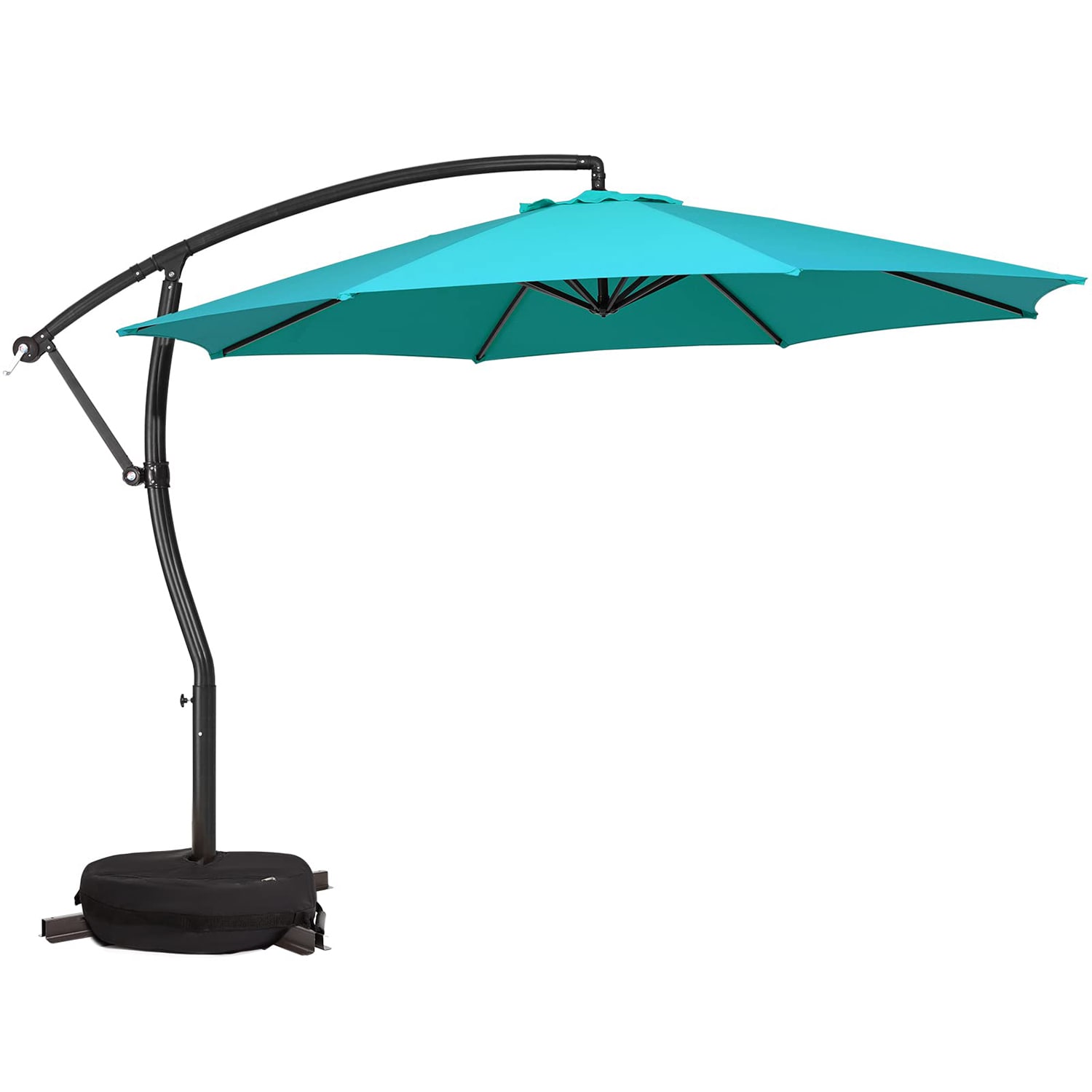 JEAREY 10-ft Solid Color Crank Offset Patio Umbrella with Base in the ...