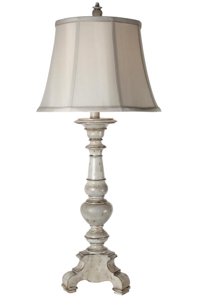 37-in Yorktown White 3-Way Table Lamp with Fabric Shade | - StyleCraft Home Collection JS-1002DS