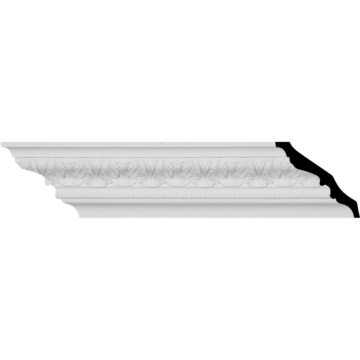 Ekena Millwork MLD09X07X10AS-CASE-8 Asa Acanthus 3-1/4-in x 7-ft 7-1/2-in Primed Polyurethane Crown Moulding 8 -Pack