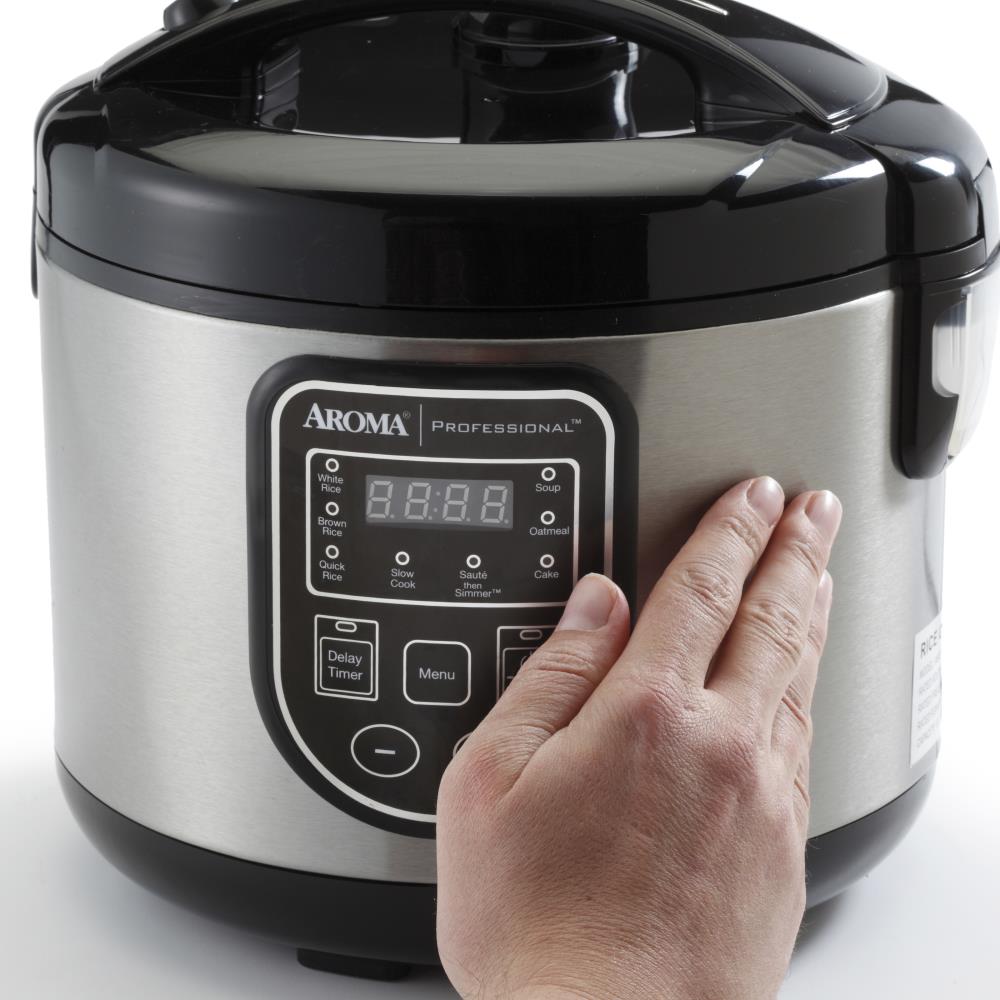 AROMA 16-cup (Cooked) Digital Rice Cooker, Slow Cooker and Food Steamer  (ARC-988SB)