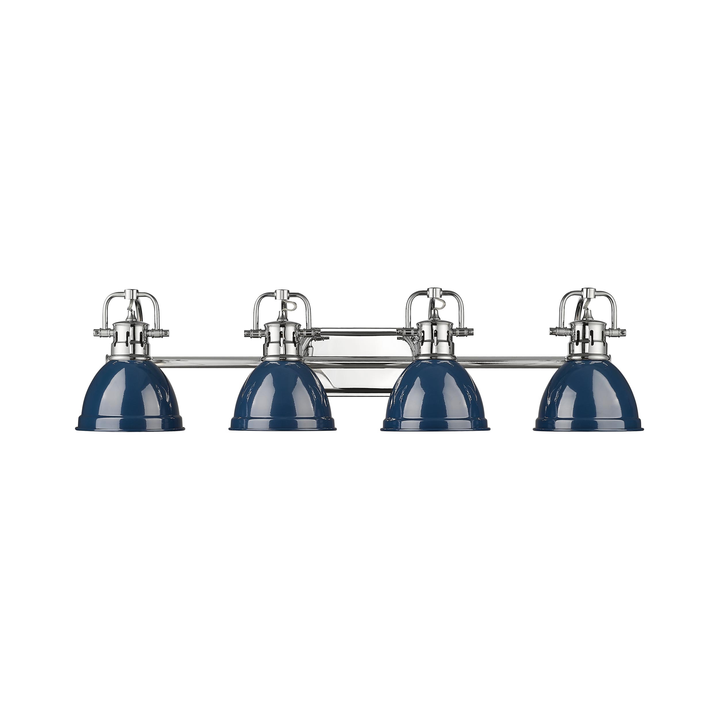 Golden Lighting 3602-BA4 CH-NVY Duncan 8.25-in 4 -Light Polished Chrome Transitional Vanity light