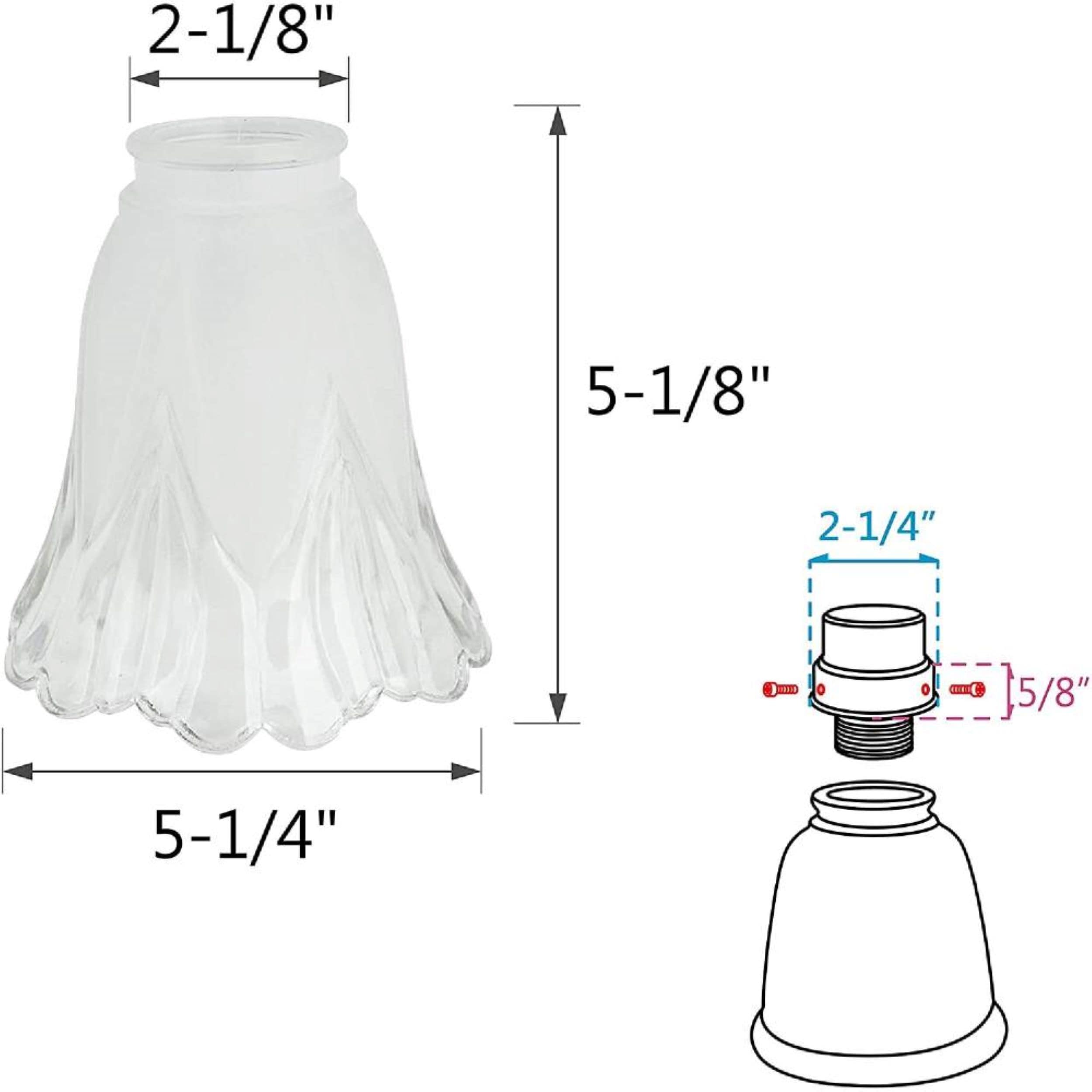 Clear and Sandblasted Glass Bell Ceiling Fan Shade Set