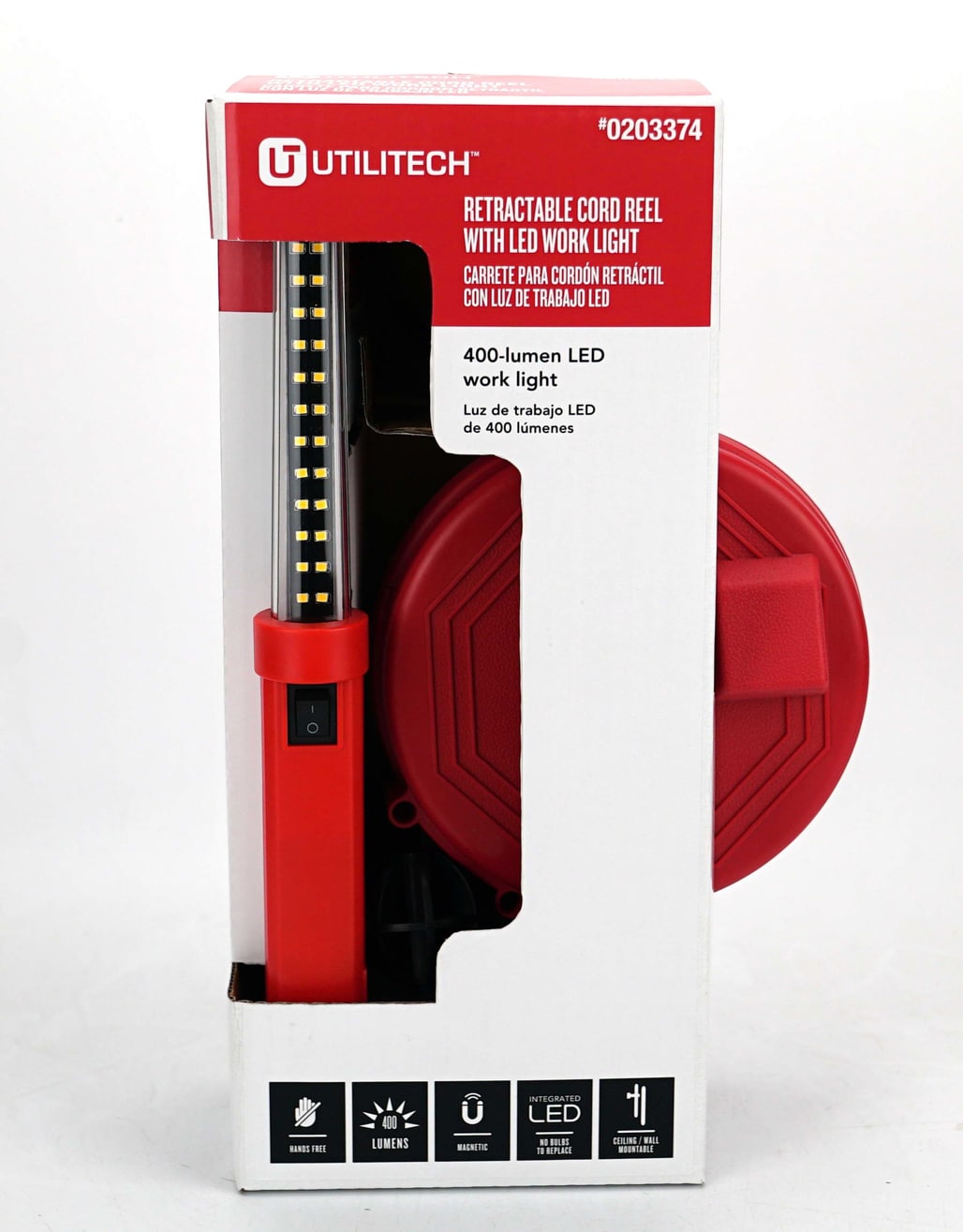 Utilitech Utilitech 20 Ft. Retractable Cord Reel with Work Light