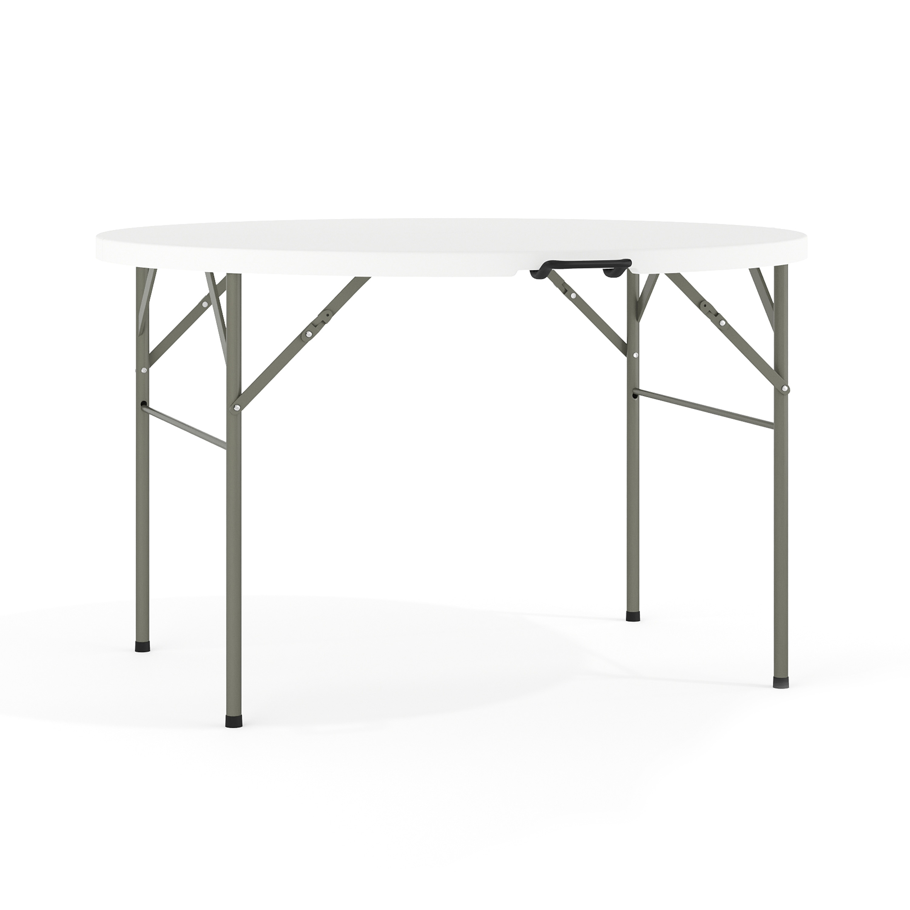 Flash Furniture 847254079341 3.98-Feet x 3.98-Feet Fold-in-Half Indoor Round Plastic White Folding banquet table 4 -Person