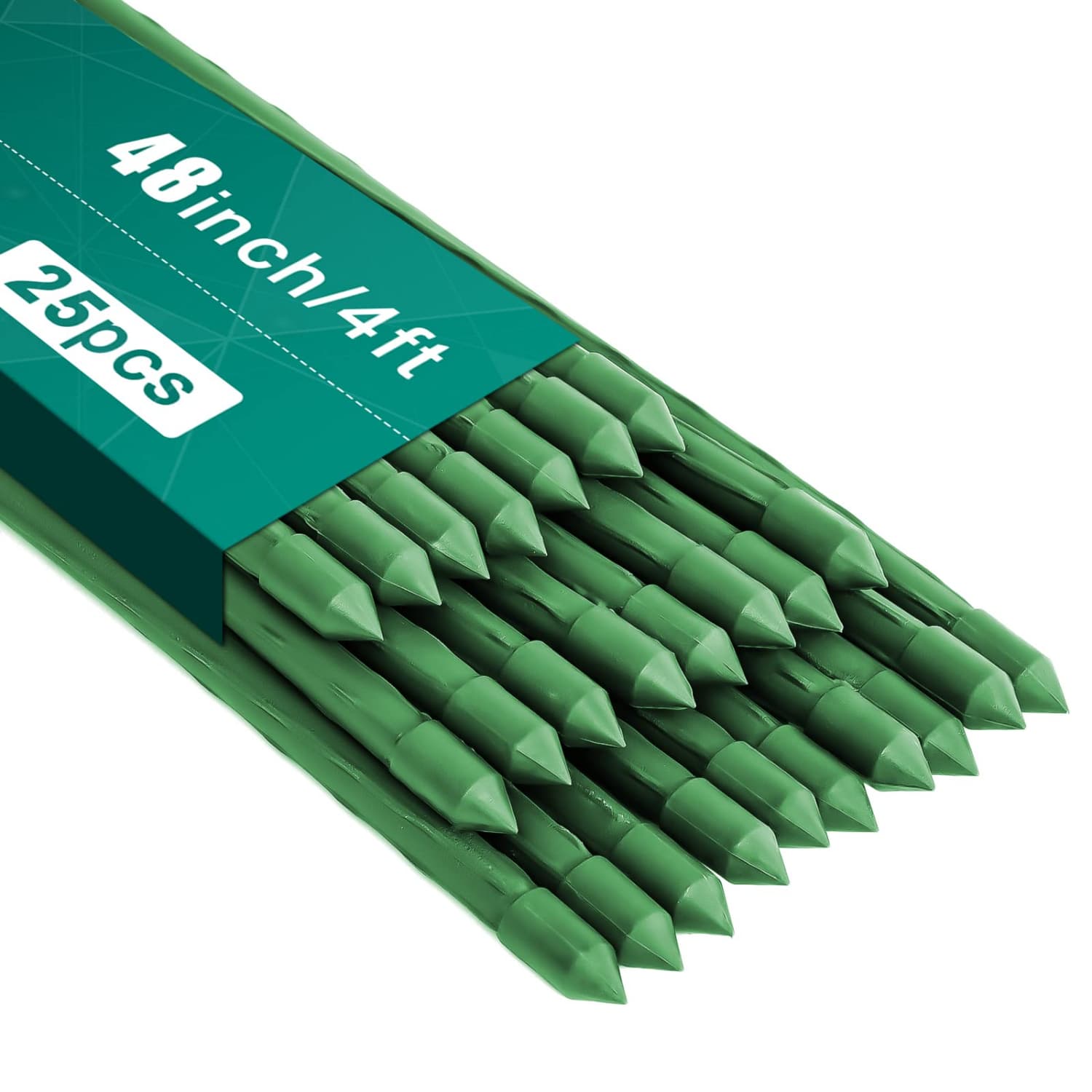Angel Sar 48in L 0.42in W 25-Pack Green Plant Stakes
