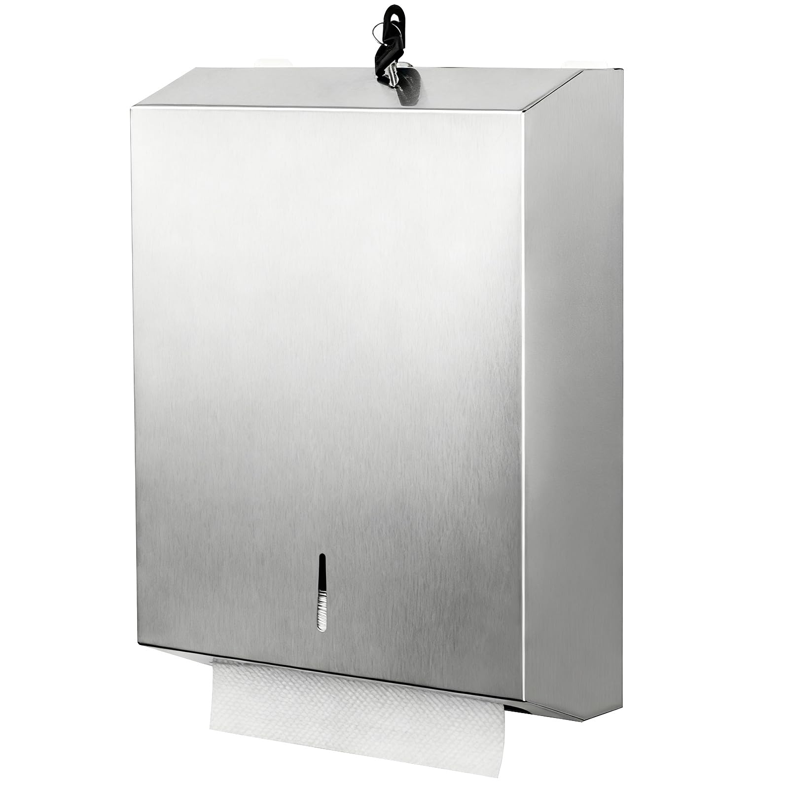 Afoxsos Large Capacity Wall Mount Paper Towel Dispenser Stainless Steel Fingerprint Resistant Holds 400 C Fold Multifold Trifold 1 Piece 11.2 in W x 14.6 in H x 4 in D