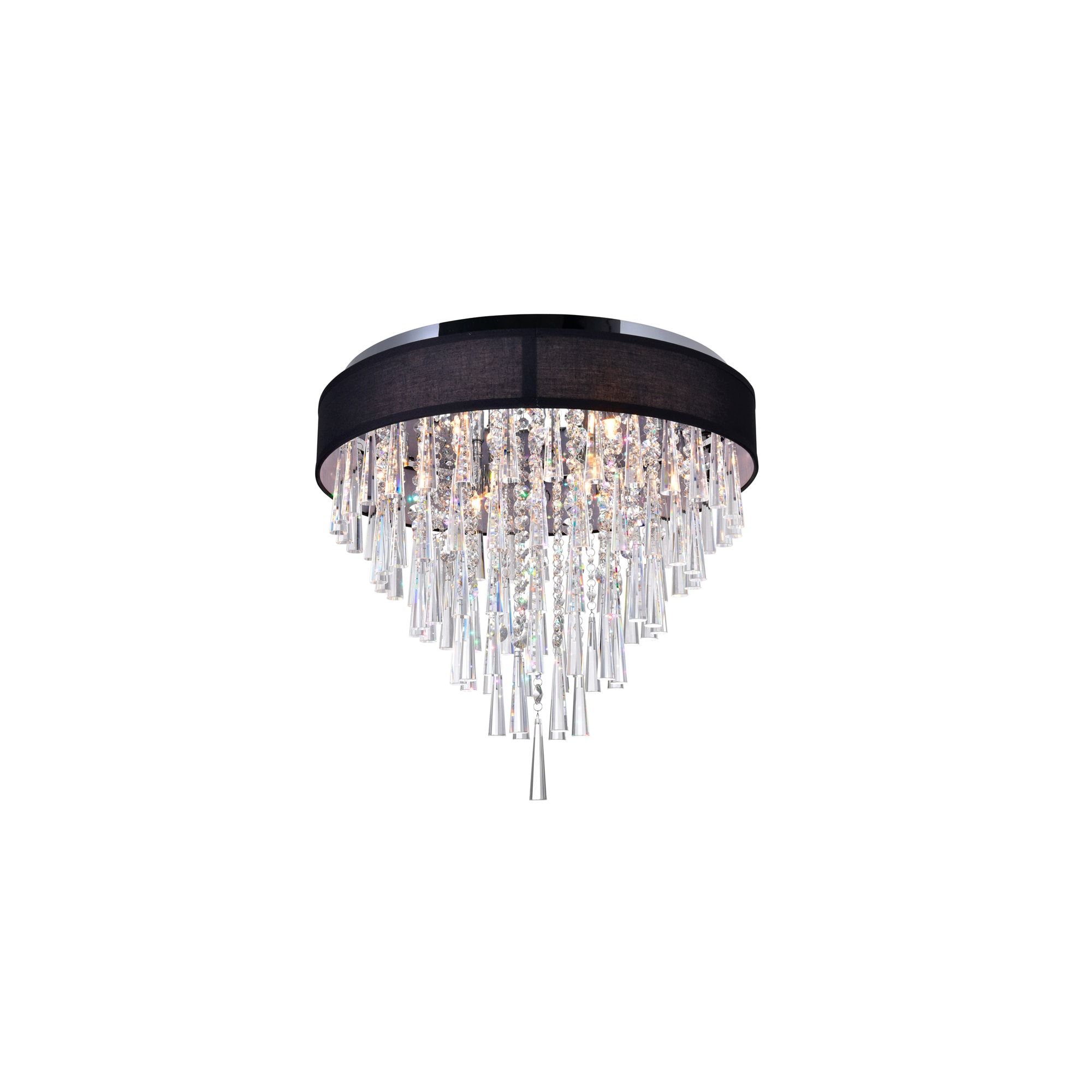 Franca 8-Light Chrome and Crystal Drum Shade Flush Mount