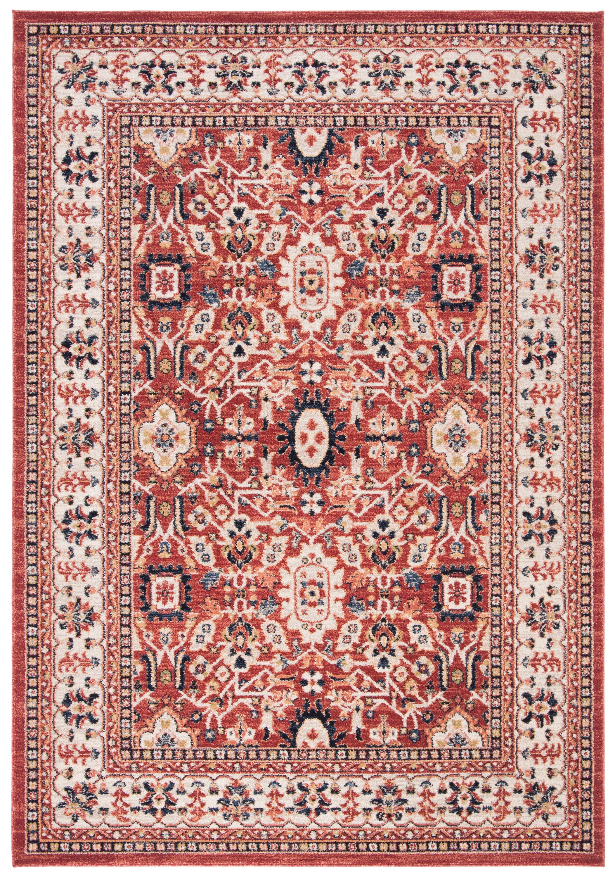 Safavieh CHL412Q-5 Charleston Gabbeh 5 x 8 (ft) Loomed Polypropylene Red/Ivory Rectangular Indoor Distressed/Overdyed Oriental Area rug