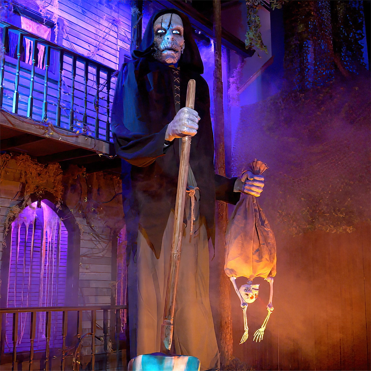 Haunted Living 12-ft Talking LED Bone Collector Animatronic in the ...