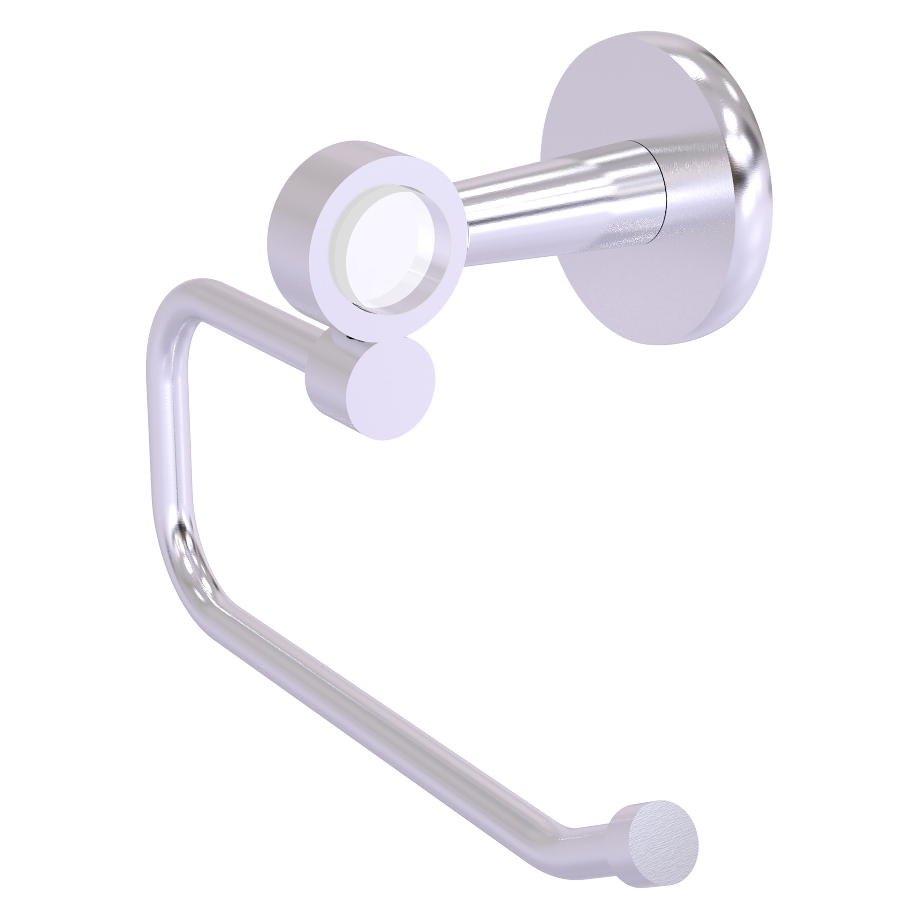 Allied Brass CV-24E-SCH Clearview Satin Chrome Wall mount Single post Toilet Paper Holder 1 -Rolls with Storage