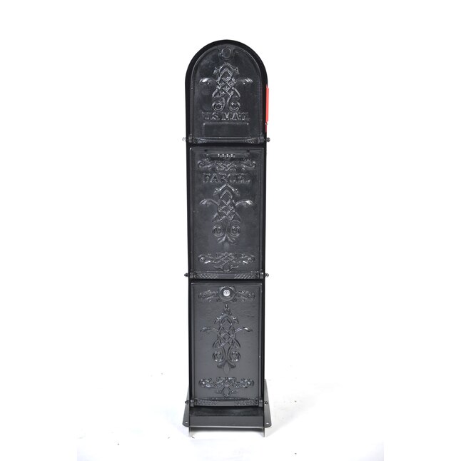 Bountiful Life 3-Door Front Access Lockable Ground Mount Mailbox in Black Bountiful Life 3-Door Front Access Lockable Ground Mount Mailbox in Black