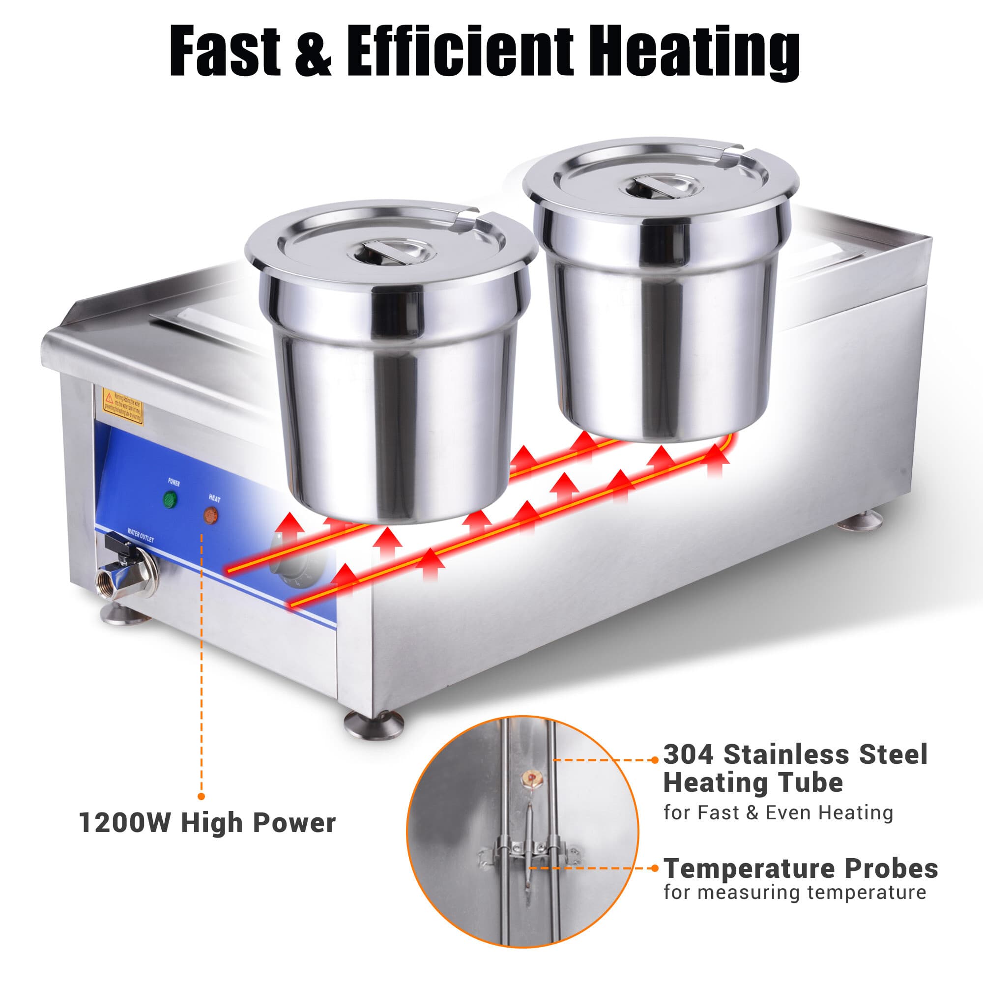 Yescom 26FWM001-2POT-SS-LO Buffet-Servers - View #7