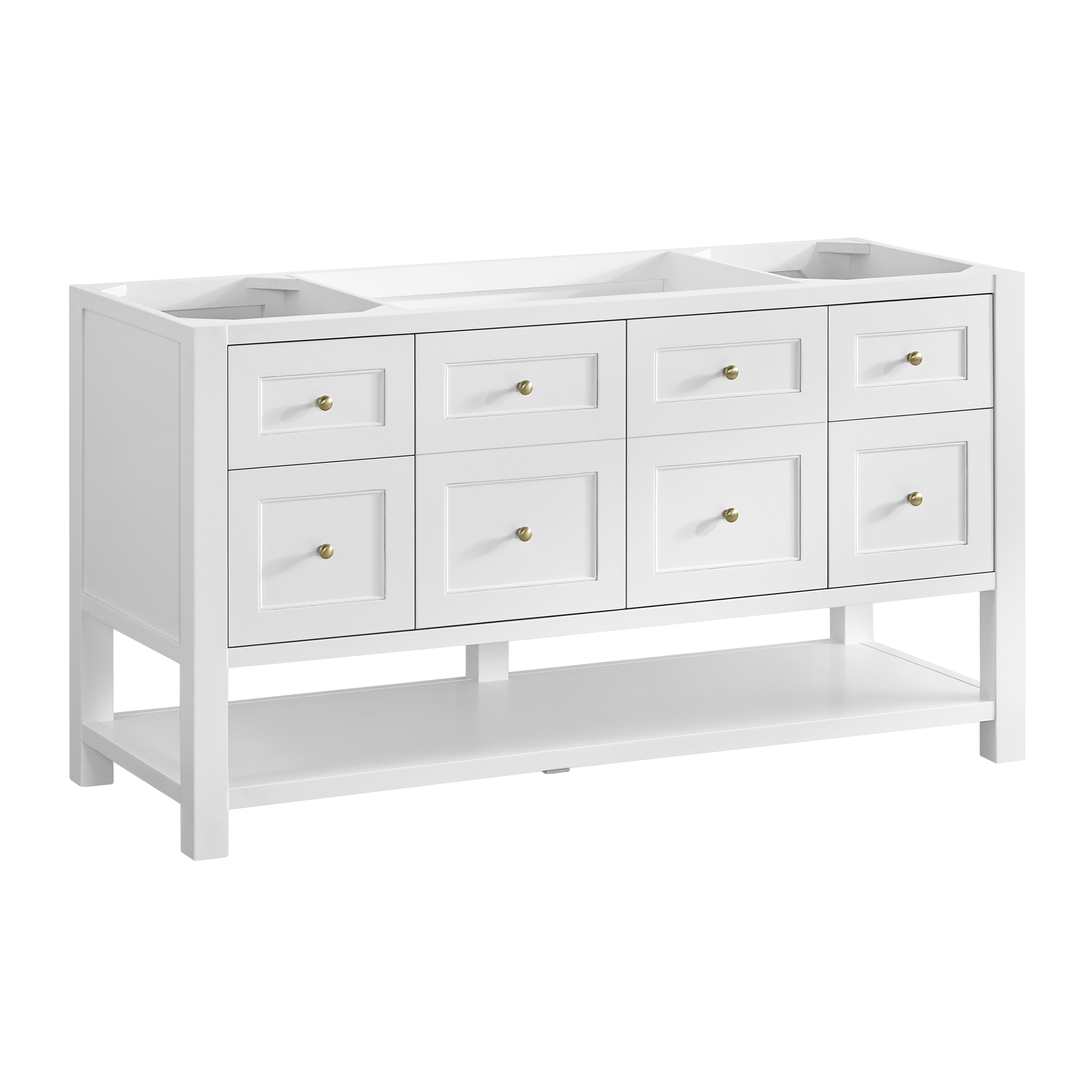 James Martin Vanities 330-V60S-BW Breckenridge 60-in Bright White Bathroom Vanity Base Cabinet without Top